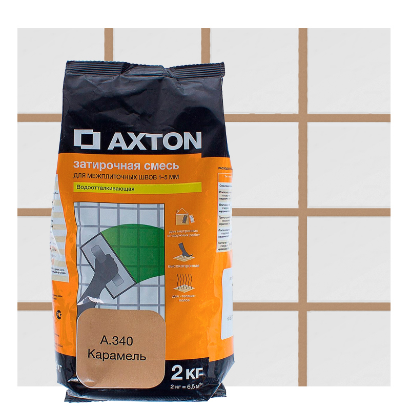 Изображение товара Затирка цементная AXTON А.340 2 кг карамель ваниль