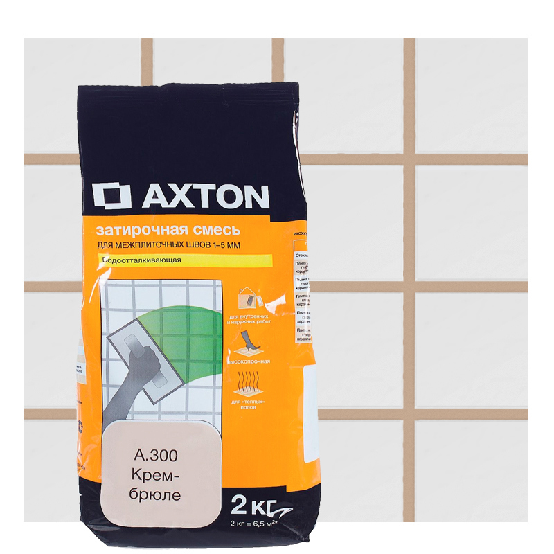 Изображение товара Затирка цементная AXTON А.300 2 кг цвет крем-брюле
