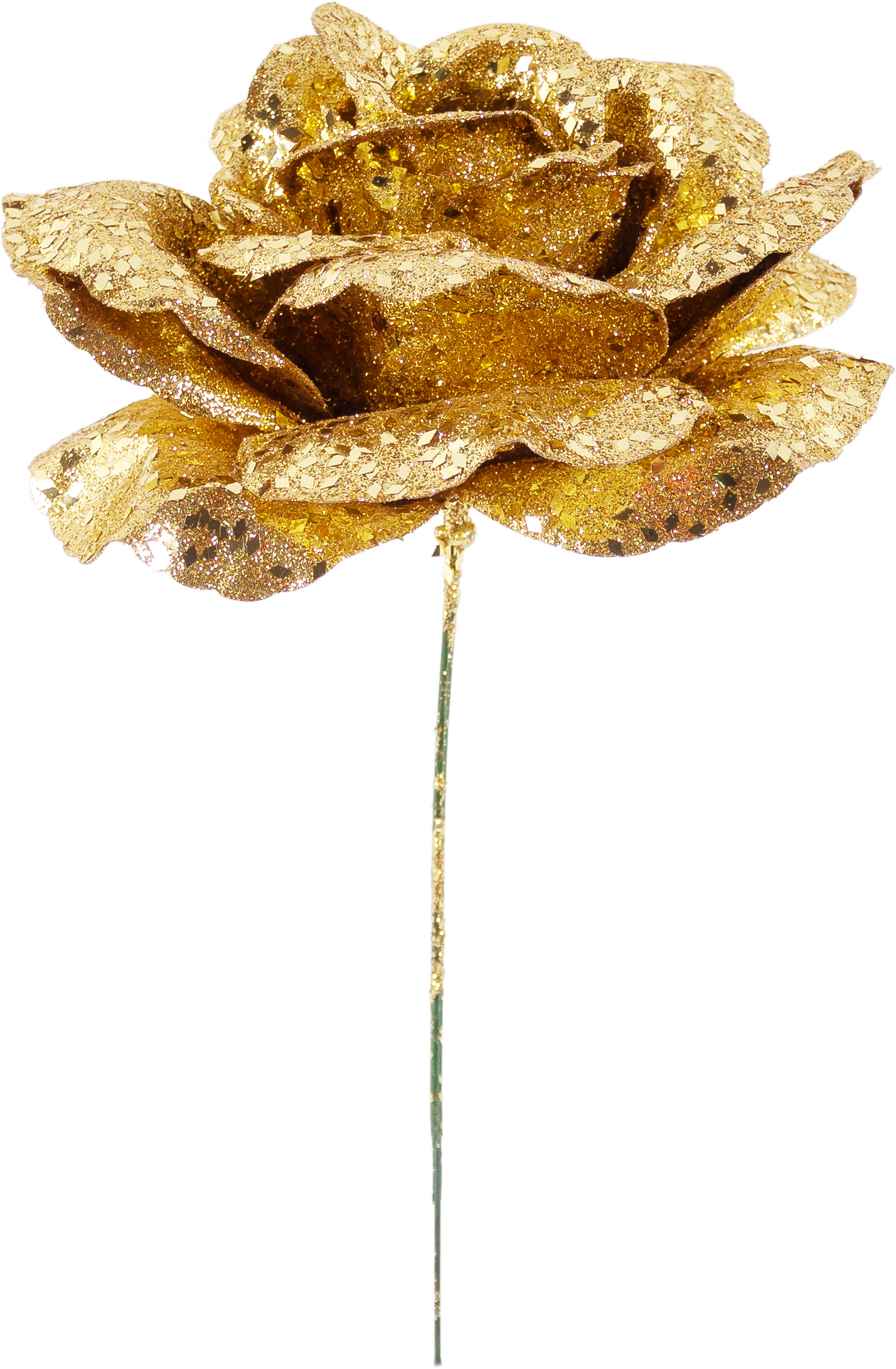 Изображение товара Ёлочное украшение Цветок 15 см золотое без подсветки новогодняя елка