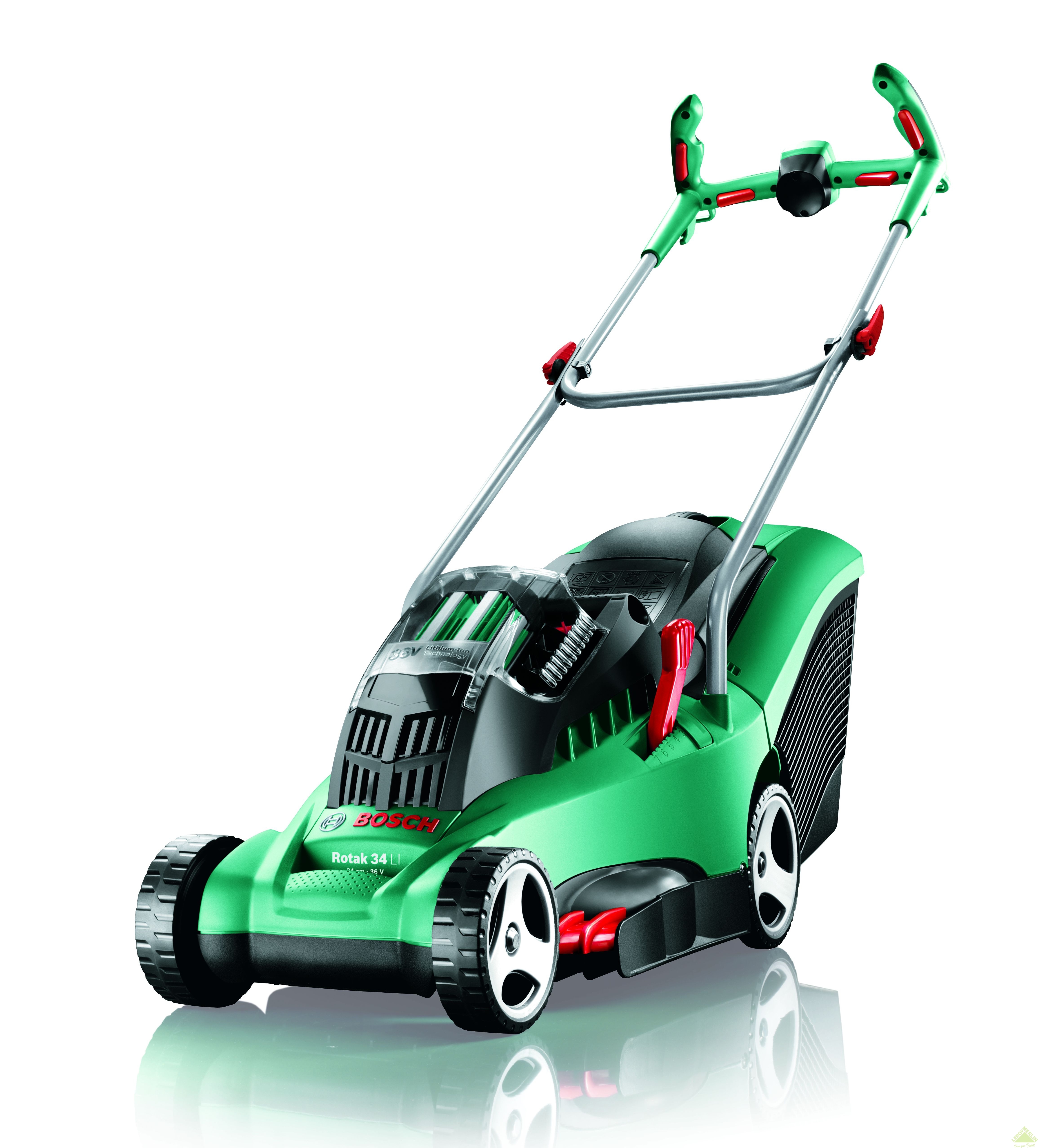 Изображение товара Аккумуляторная газонокосилка BOSCH Rotak 34 LI, электродвигатель, 34 см