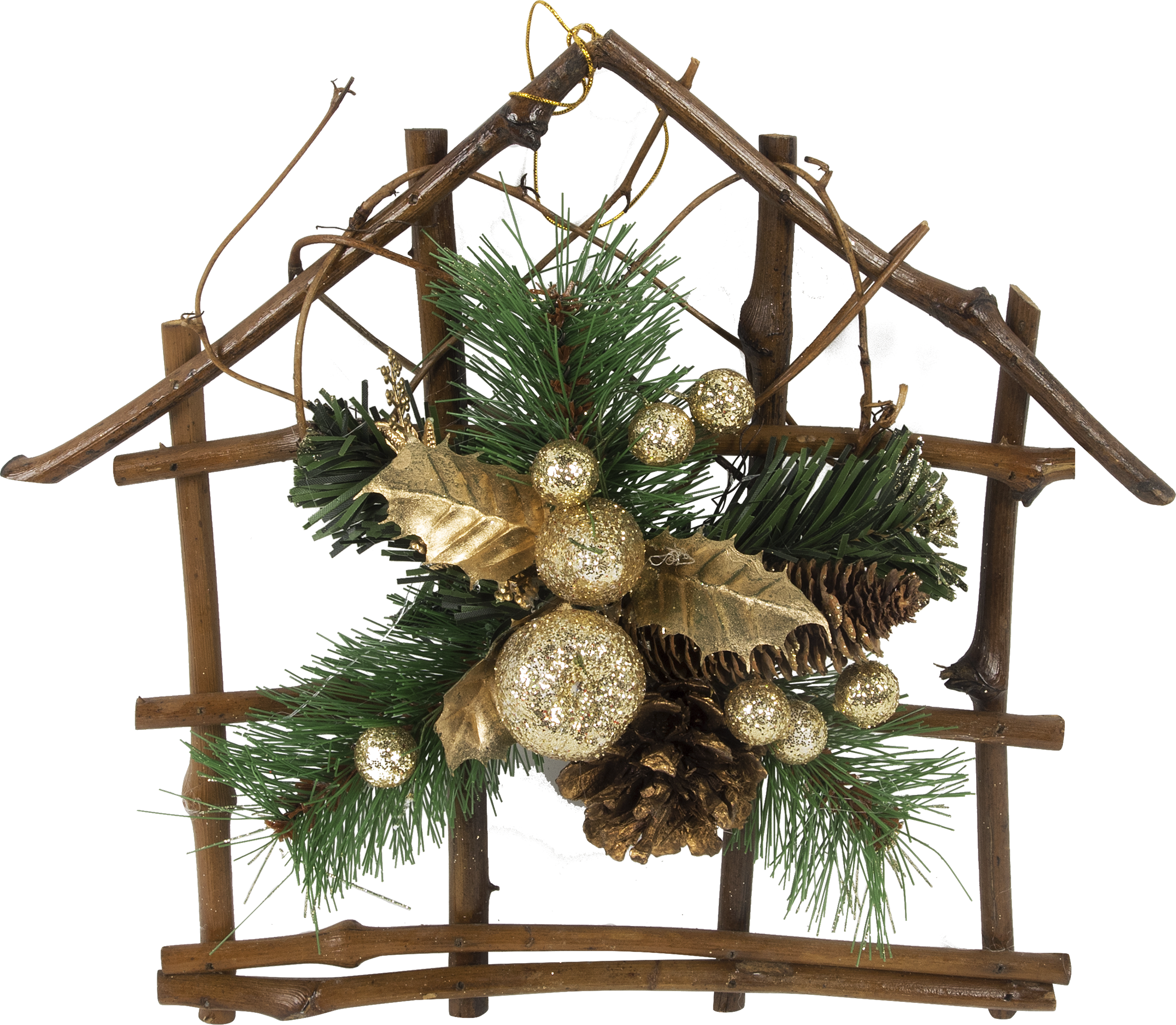 Изображение товара Золотое декоративное украшение для новогоднего интерьера 20 см