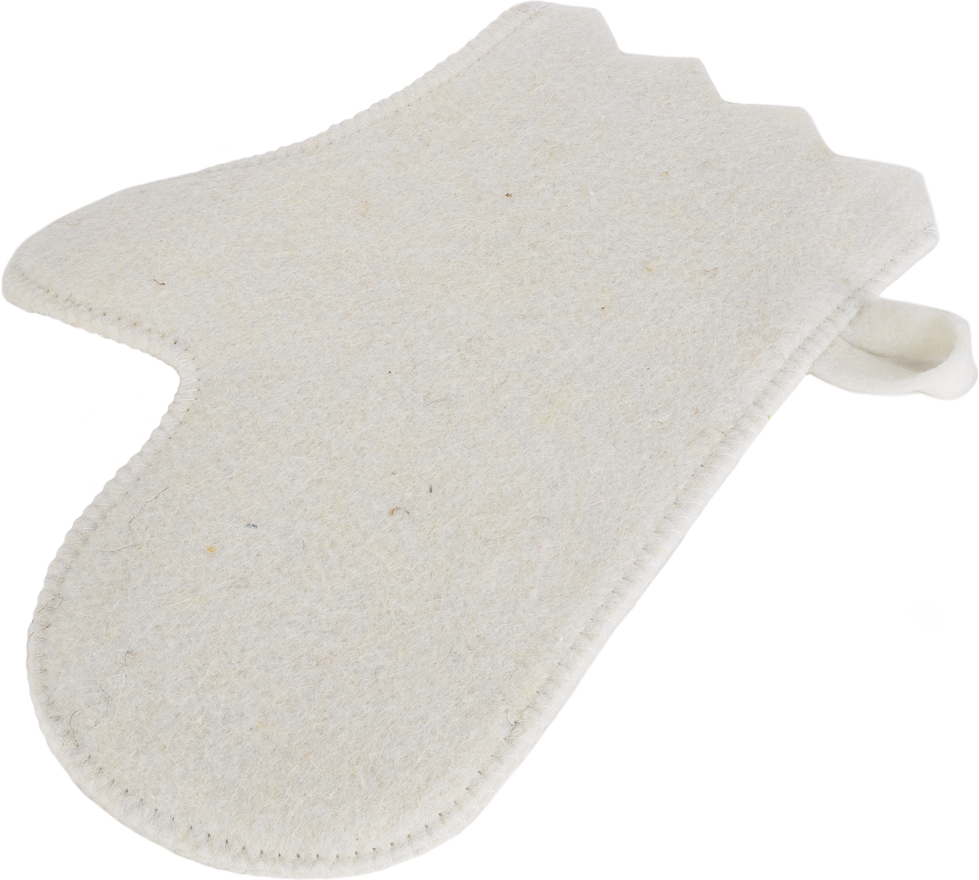 Изображение товара Рукавица для бани ГлавБаня из войлока белая 30.3 см 22.8 см