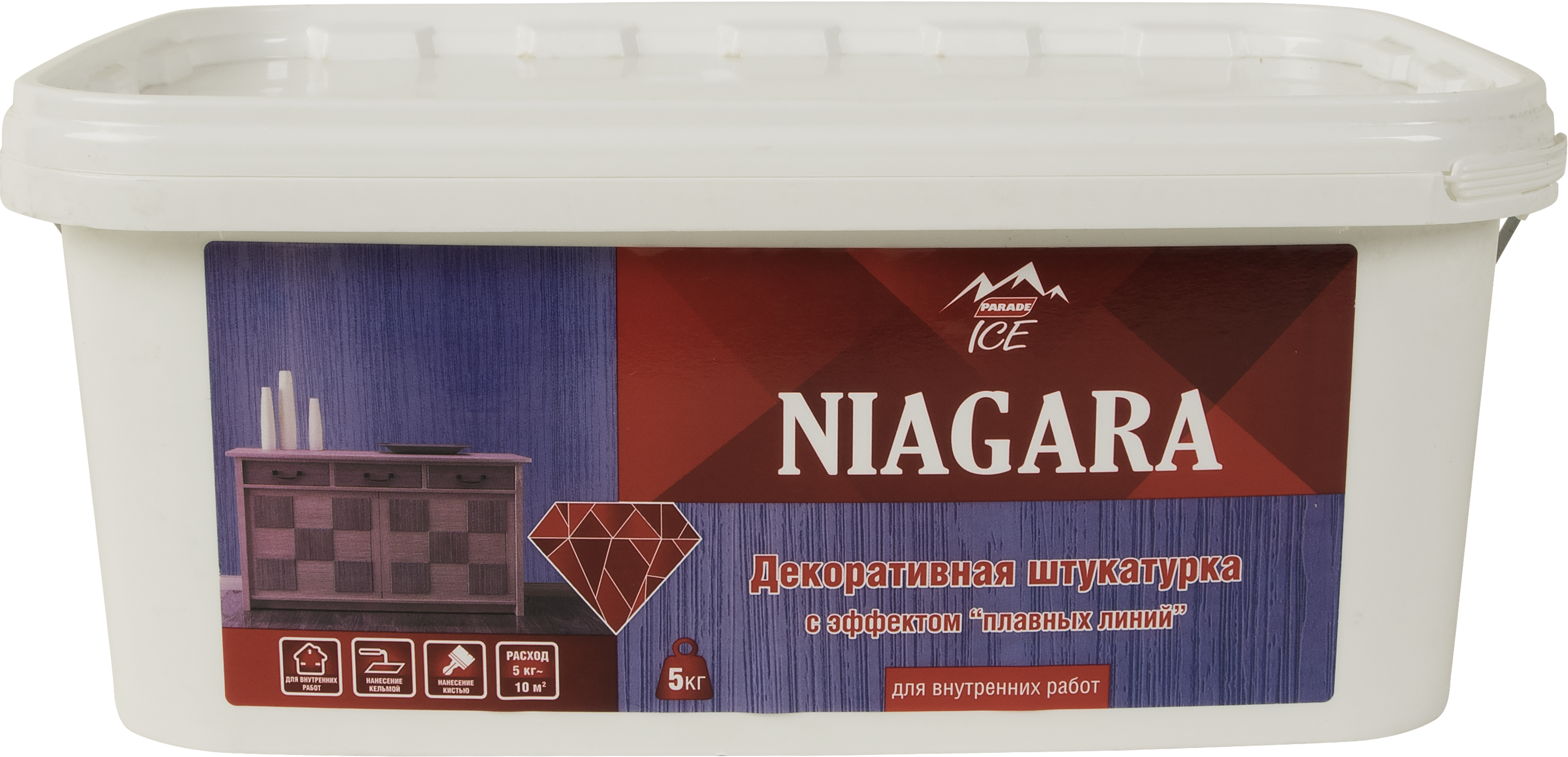 Изображение товара Штукатурка декоративная Parade Ice Niagara 5 кг цвет белый