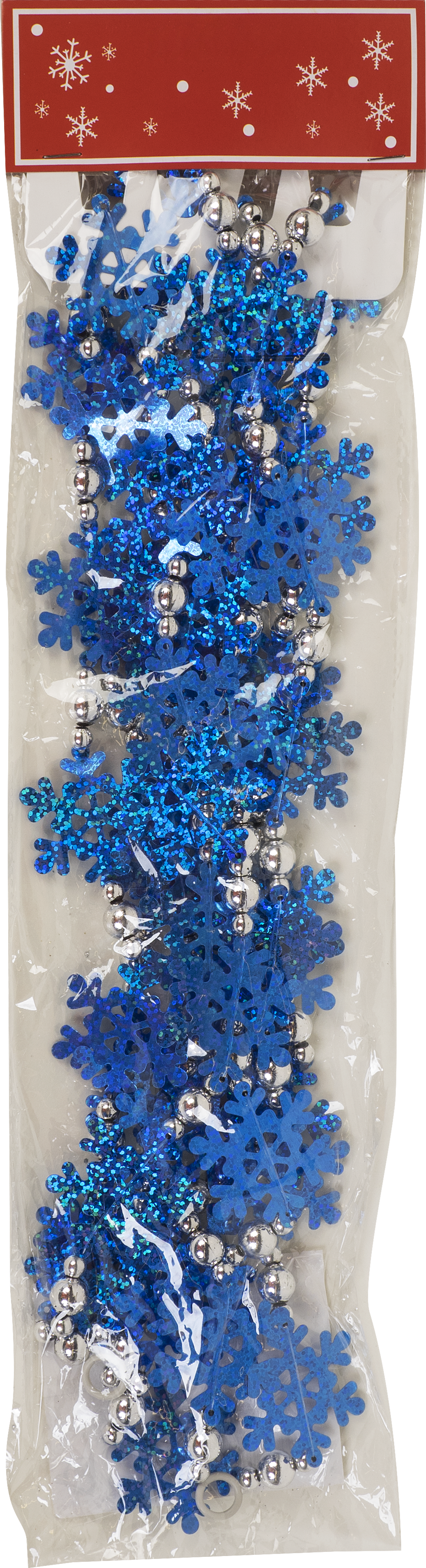 Изображение товара Бусы Снежинки сине-белые 270 см
