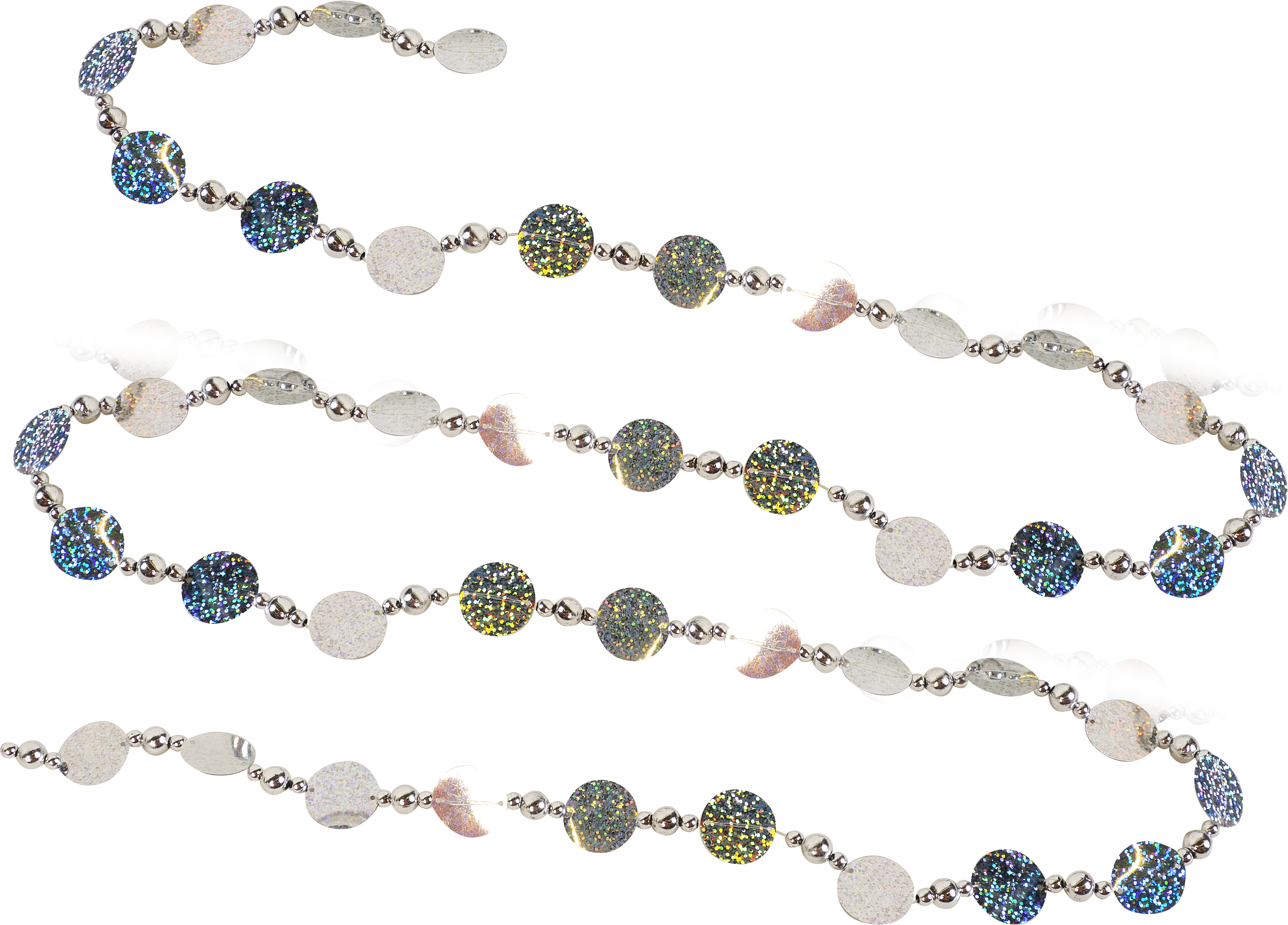 Изображение товара Бусы круглой формы серебристые 270 см