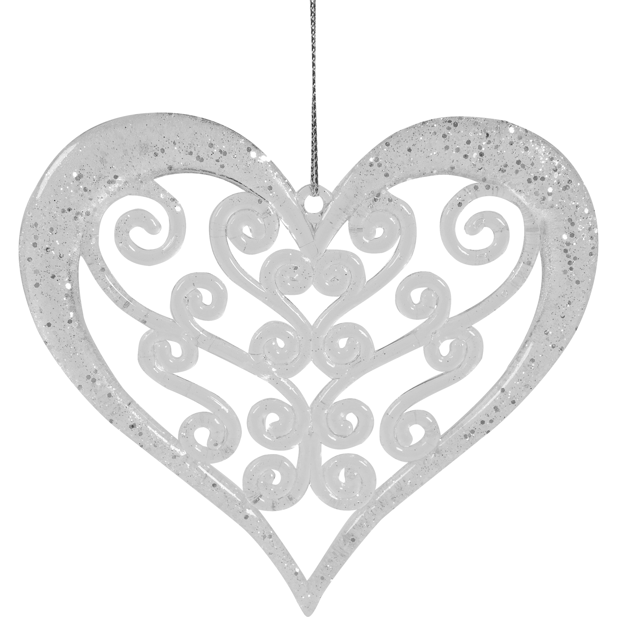 Изображение товара Ёлочное украшение «Сердце» 12 см, цвет белый