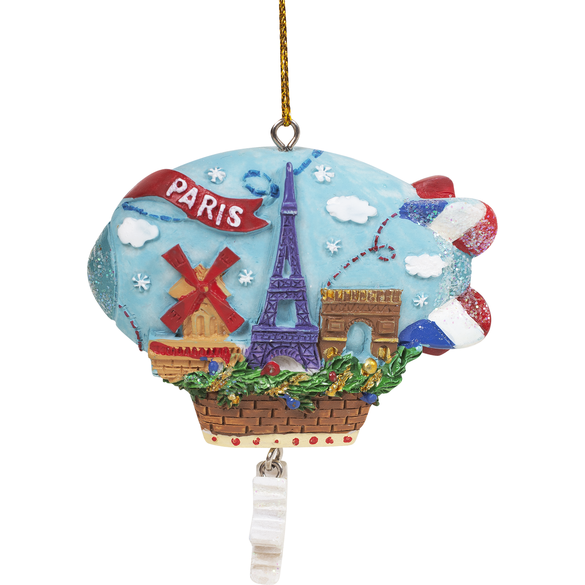 Изображение товара Ёлочное украшение Дирижабль 8 см металлическое праздничное новогоднее