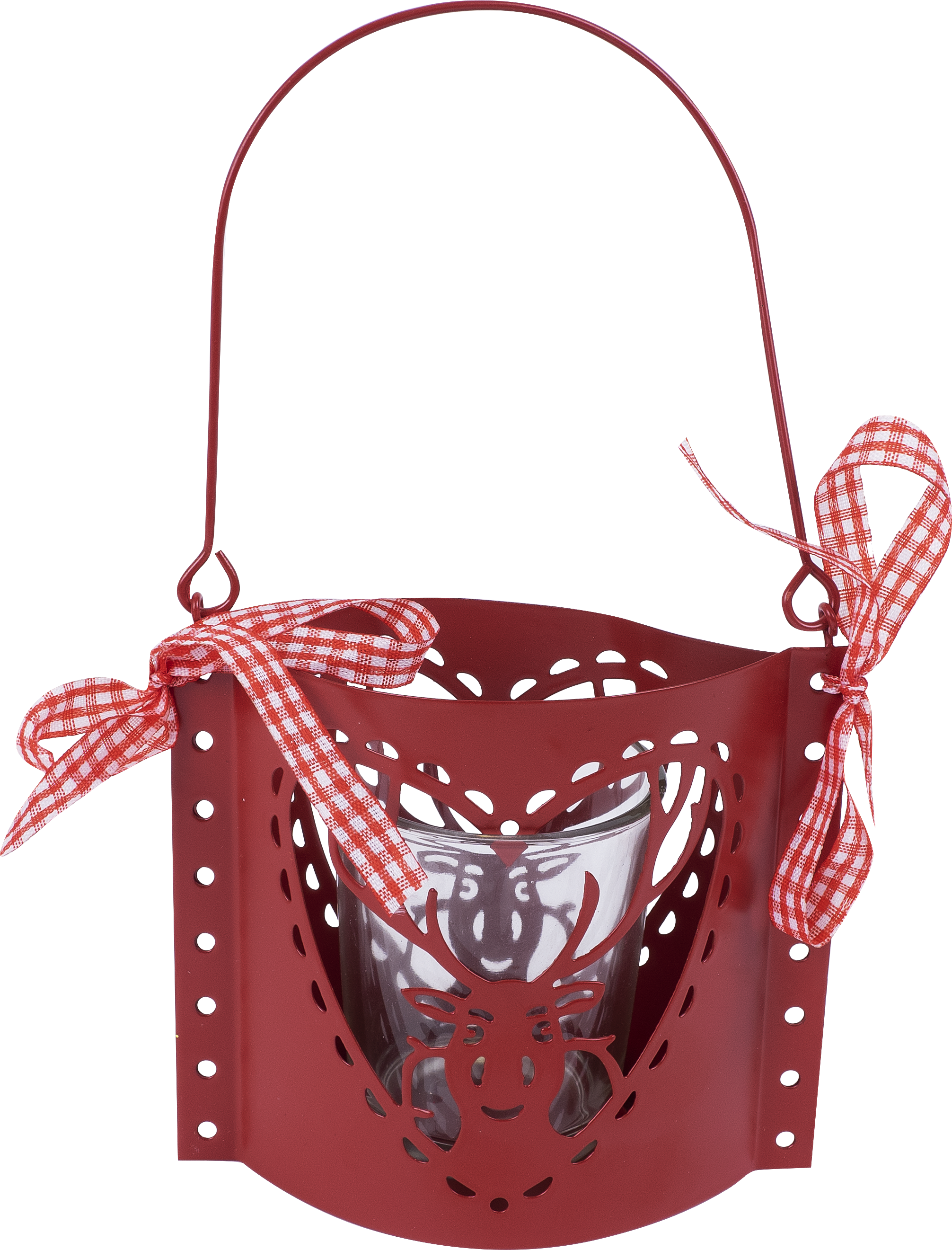 Изображение товара Ёлочное украшение Подсвечник - новогодняя елочная игрушка с красным цветом