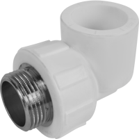 Изображение товара Угол комбинированный 90° Политэк 1"x32 мм НР для металлопластиковых труб Изображение товара Угол комбинированный 90° Политэк 1"x32 мм НР для металлопластиковых труб