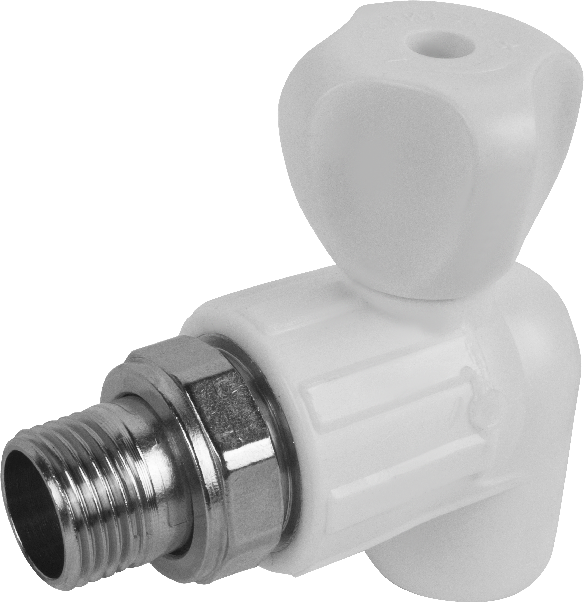 Изображение товара Угловой полипропиленовый кран для радиатора 1/2"