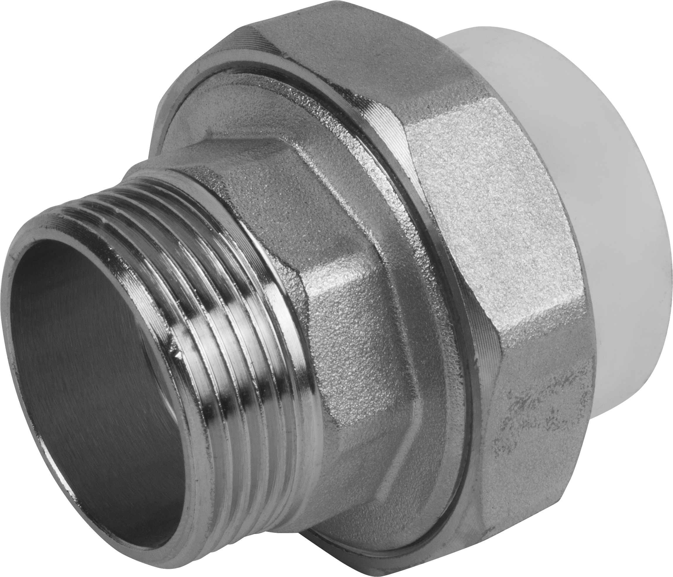 Изображение товара Муфта разъемная Политэк 1 1/4 на 40 мм из полипропилена и металла для трубопроводов