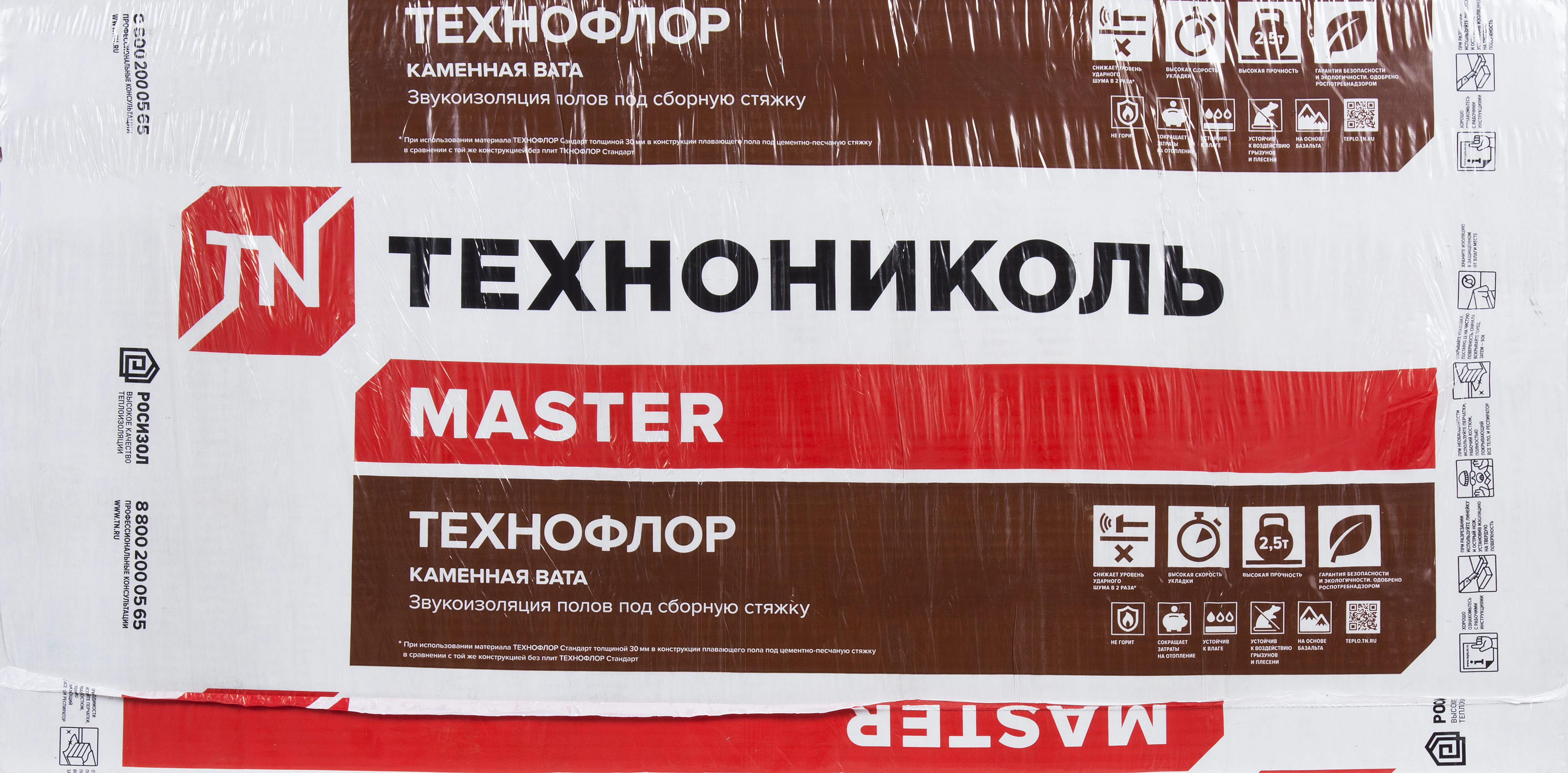 Изображение товара Каменная вата ТехноФлор Стандарт 30 мм, 1200x600x30 мм, 8 шт.