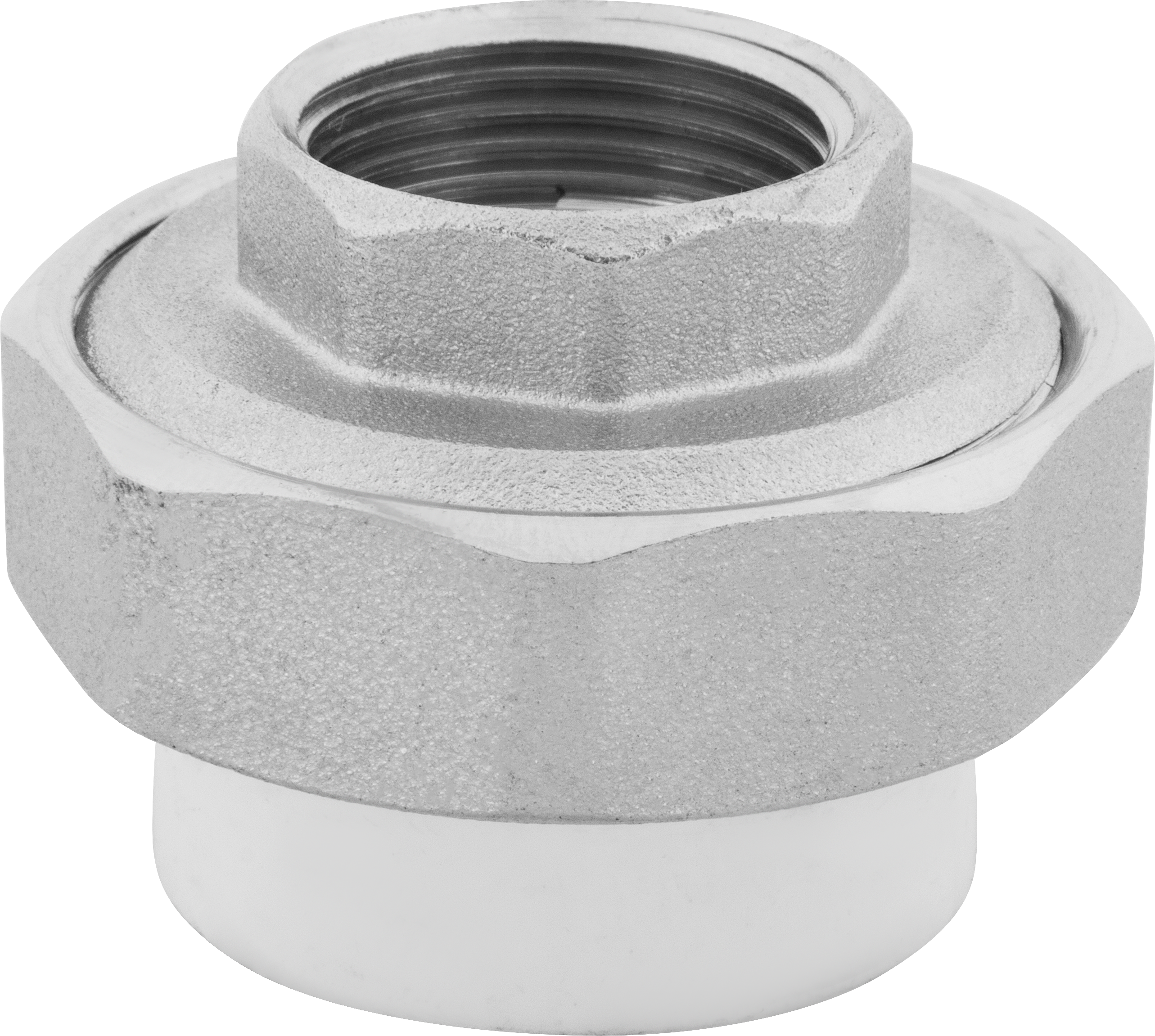 Изображение товара Муфта разъемная Политэк 3/4x32 мм ВР из полипропилена и металла для водоснабжения