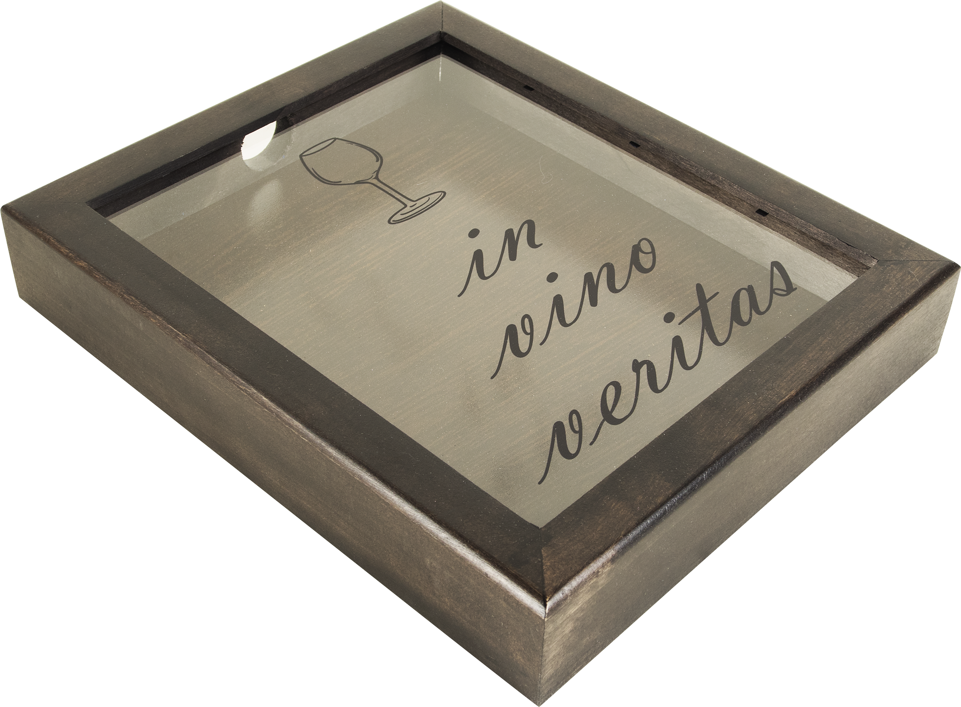 Изображение товара Копилка для пробок In vino veritas 22x26 см цвет венге