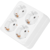 Изображение товара Разветвитель Старт SA1/4-Z 4 розетки с заземлением 16 А белый