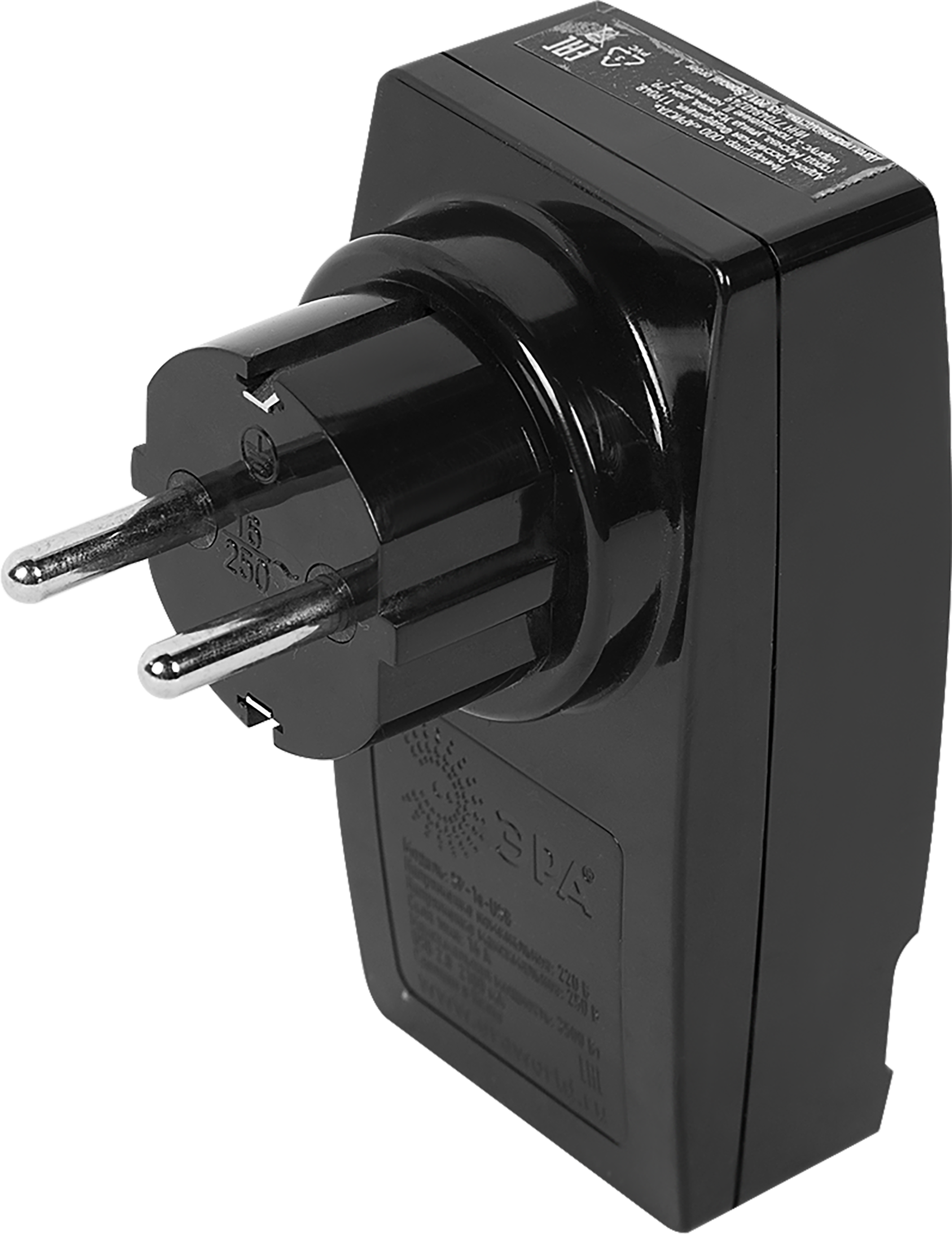 Разветвитель Эра SP-1e 1 розетка с заземлением 16 А 2 USB 2.1 А цвет черный - 2