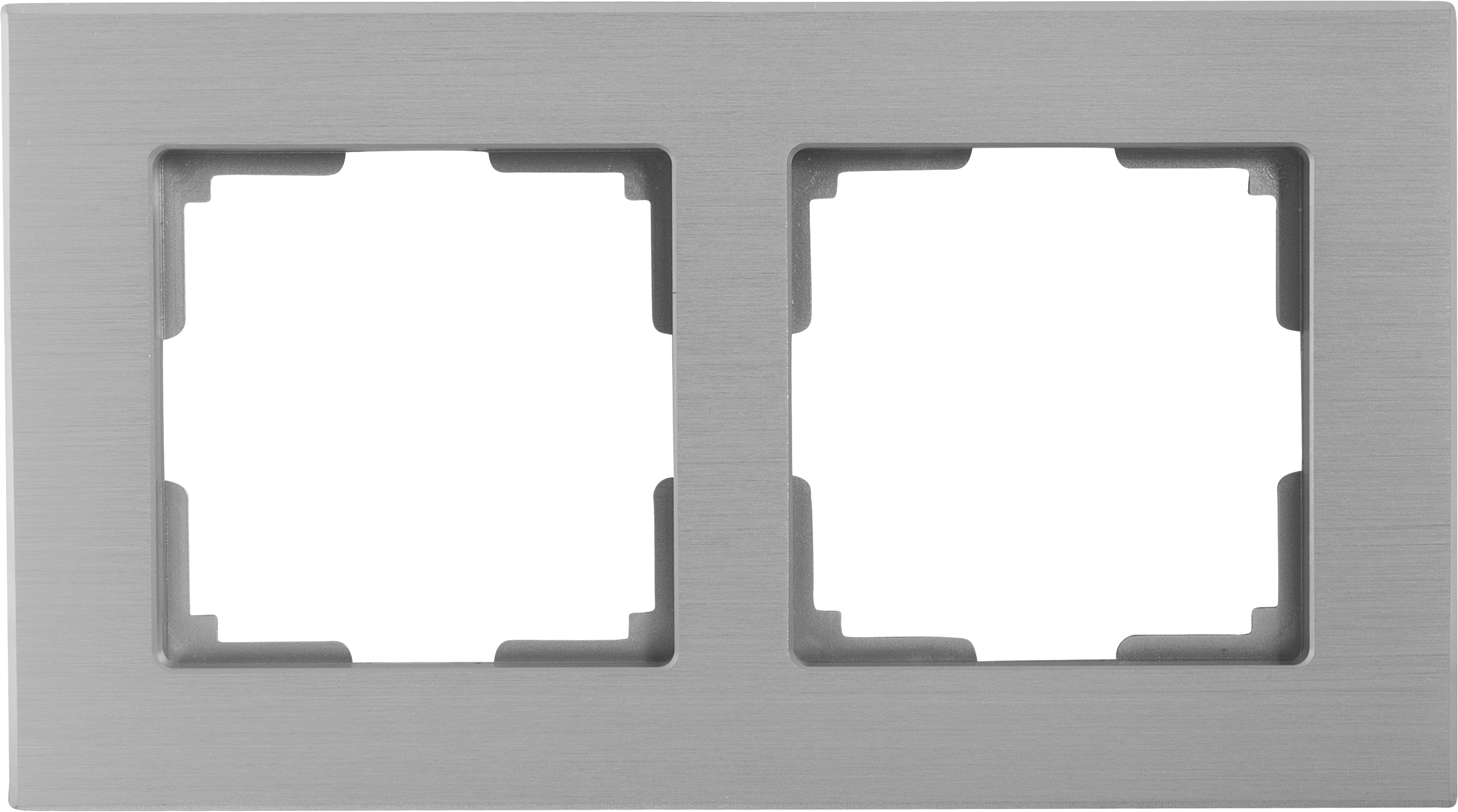 Изображение товара Рамка для розеток и выключателей Werkel Aluminium 2 поста серый металлический дизайн