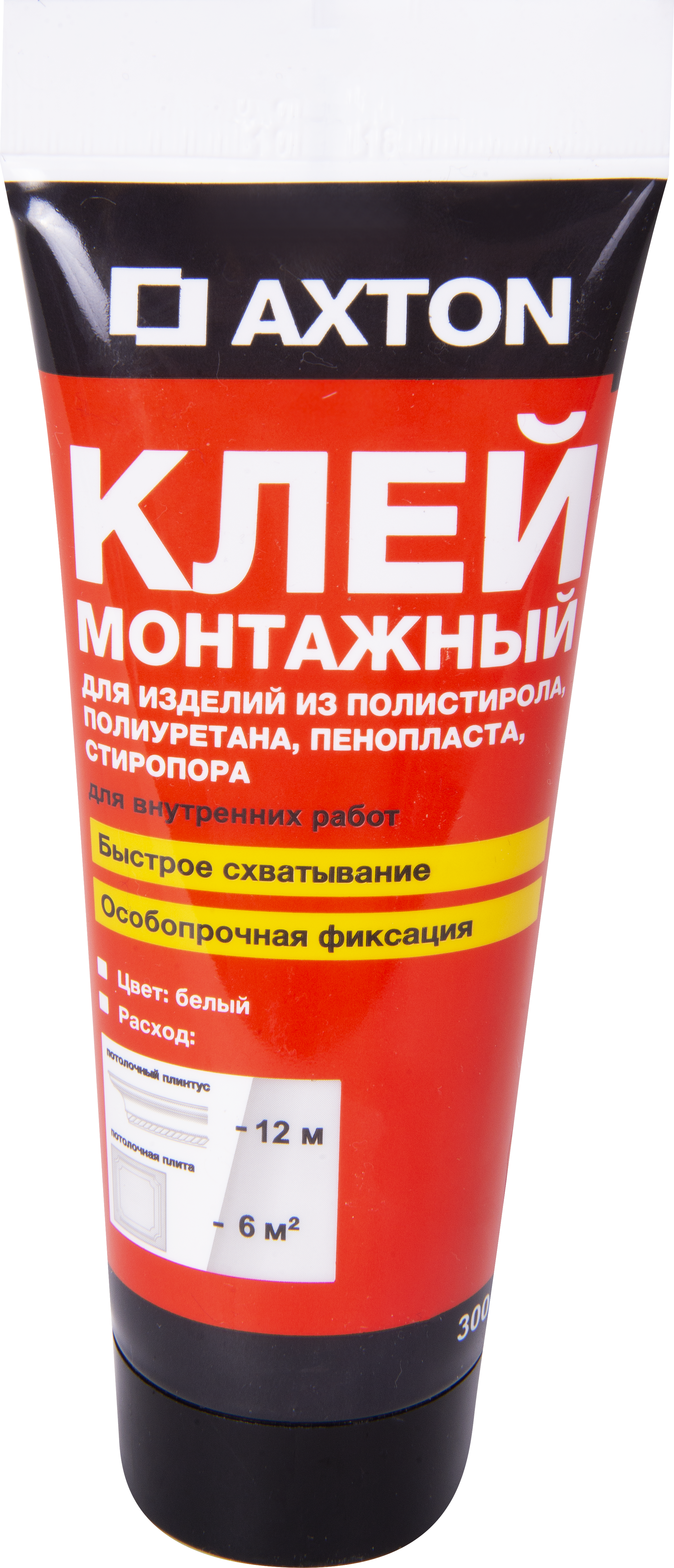 Клей монтажный Axton для потолочных изделий особопрочный, 0.3 кг в тюбике