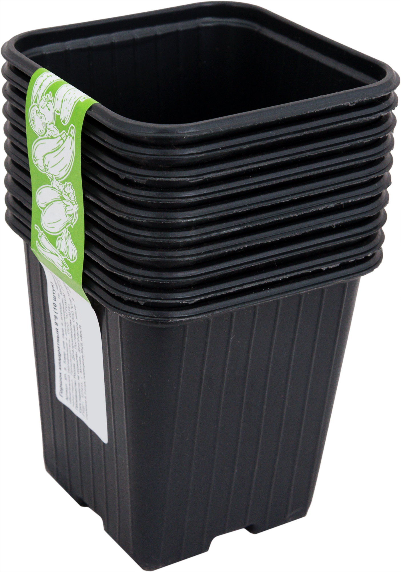 Горшок для рассады квадратный 9x9x9.5 см 10 шт.