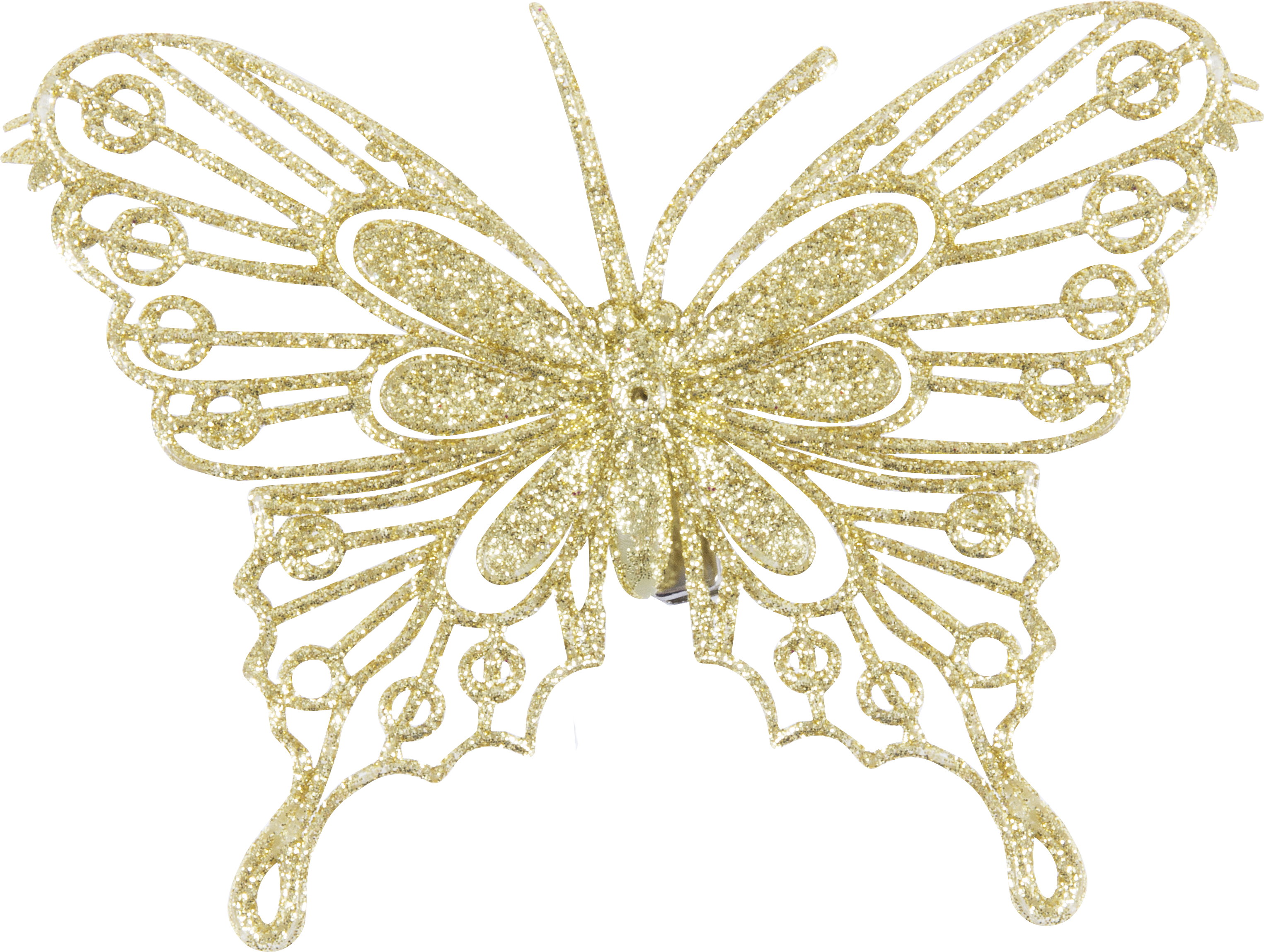 Изображение товара Набор ёлочных украшений Бабочки 10 см 4 шт золотистый праздничный декор