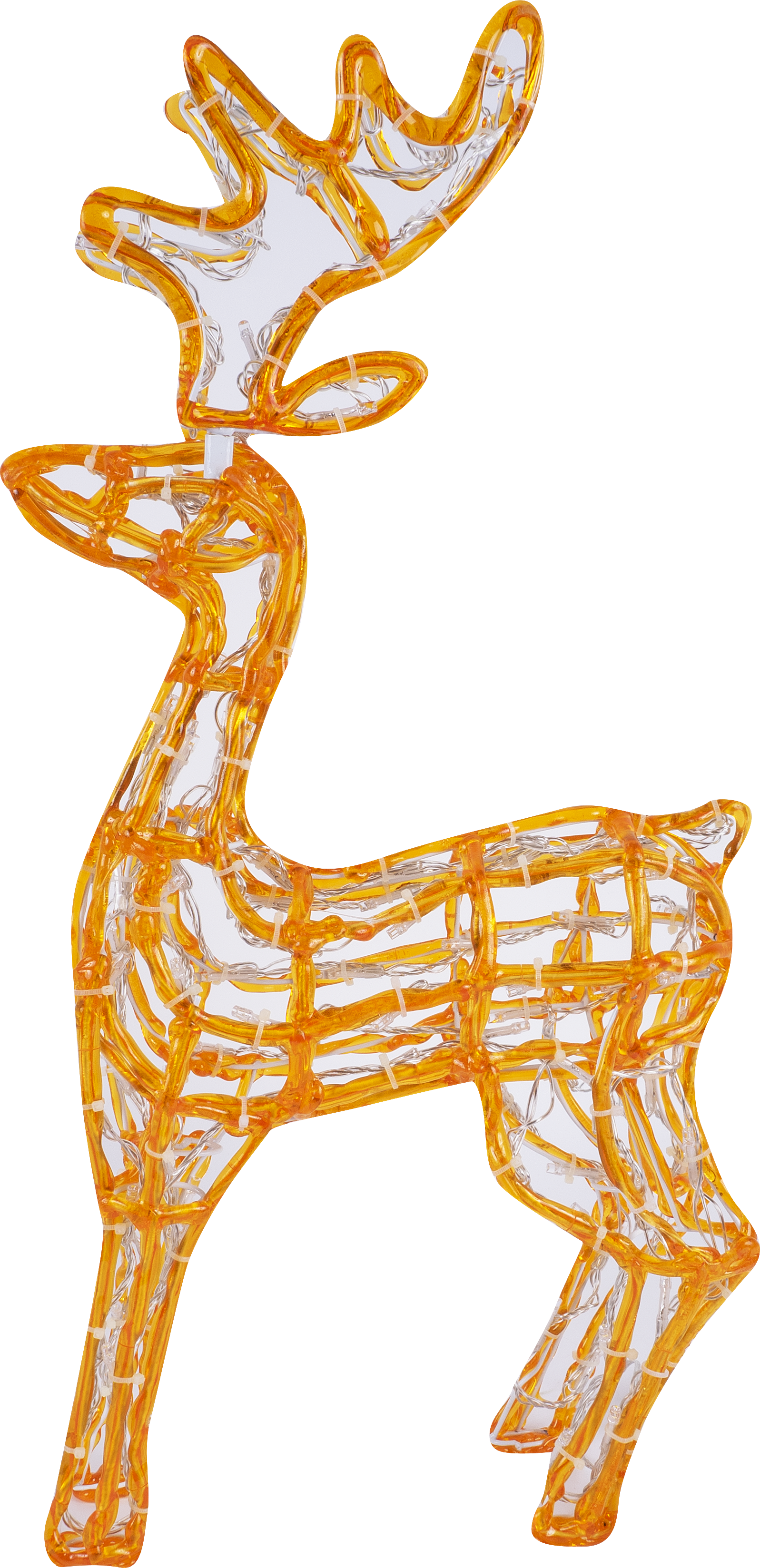 Изображение товара Светящаяся электрическая фигура «Олень оранжевый» 120 ламп, высота 60 см, для улицы