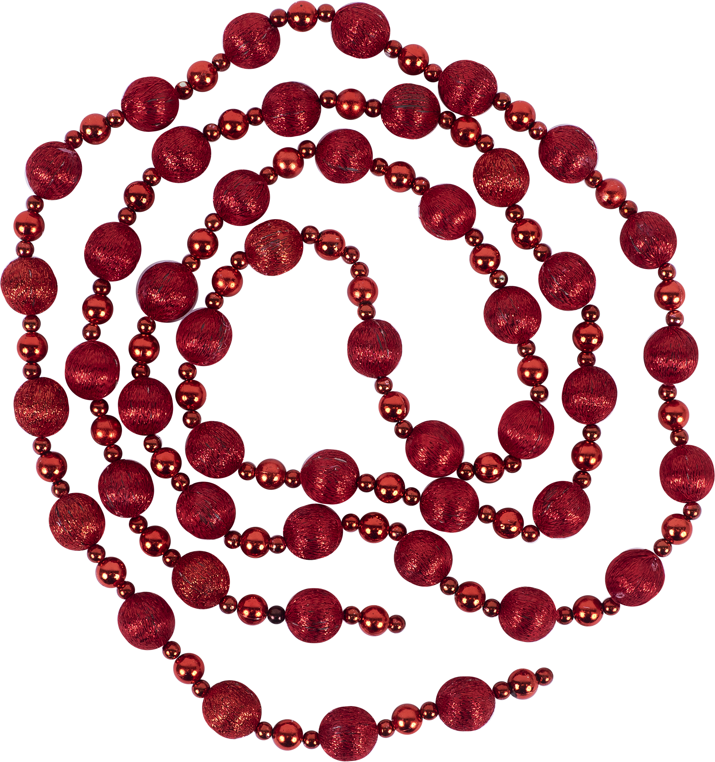 Изображение товара Красные новогодние бусы 180 см для украшения ёлки и декораций