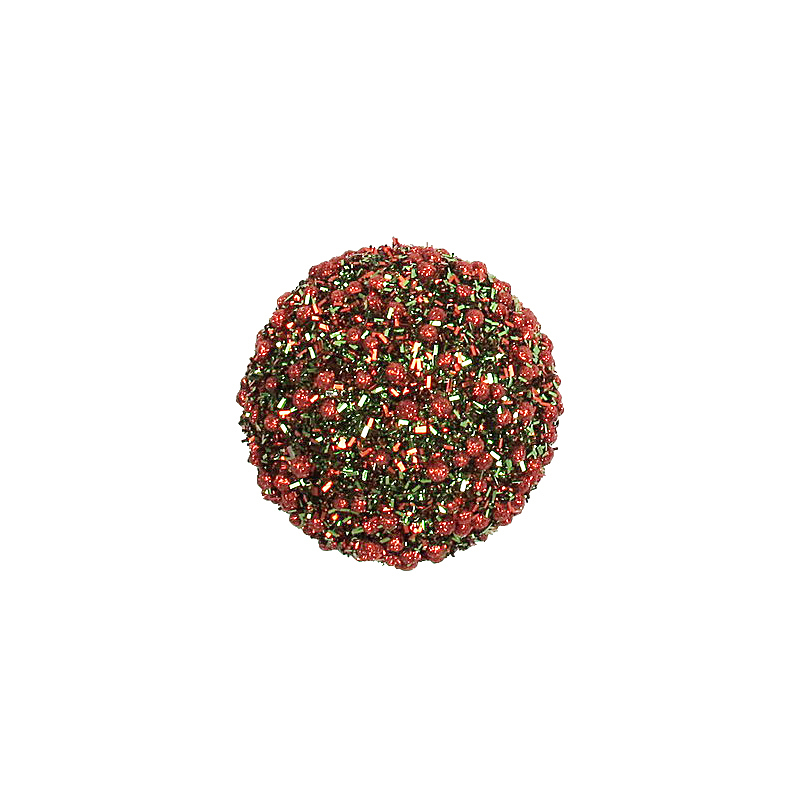 Изображение товара Шар ёлочный B2051, цвет красный/зеленый, 6 см
