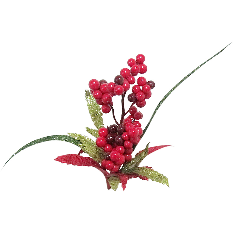 Изображение товара Ёлочное украшение «Ягоды» на клипсе, 12 см, цвет красный