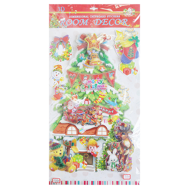 Изображение товара 3D наклейки Ёлочка для новогоднего декора, универсальные, безопасные, мультиколор