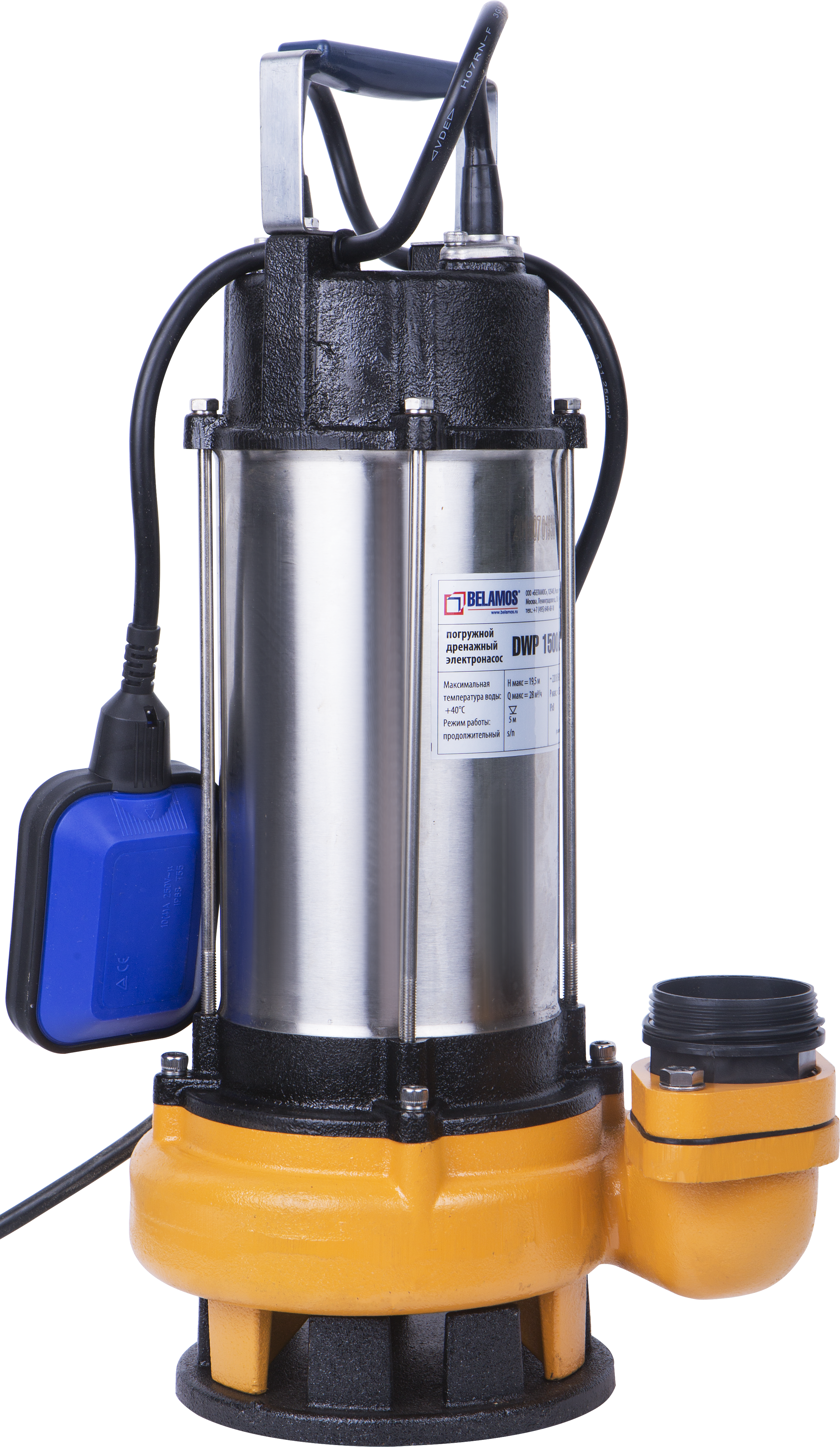 Изображение товара Насос погружной дренажный Belamos DWP1500/22 для грязной воды, 16200 л/час