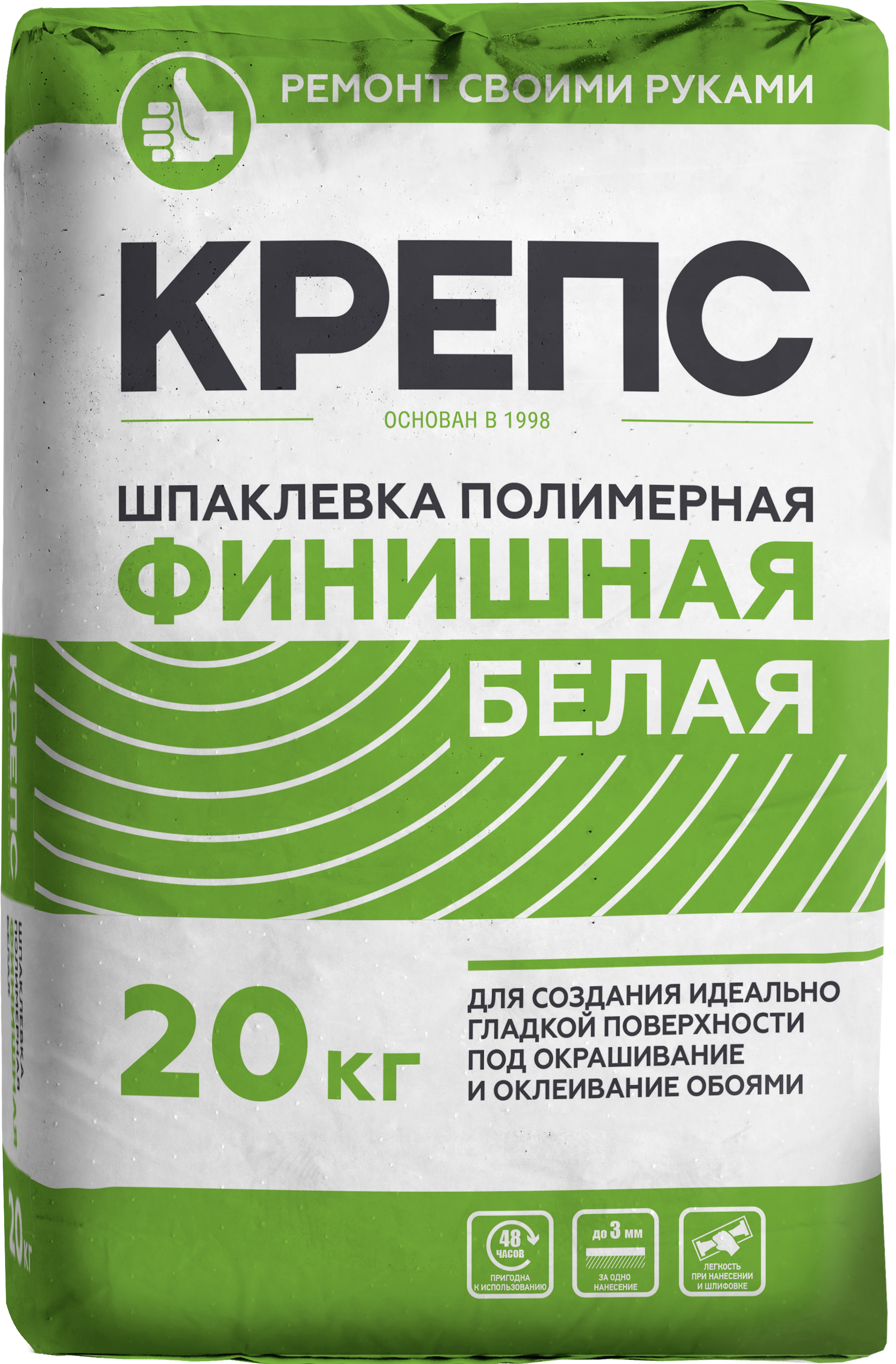 Изображение товара Шпаклёвка полимерная финишная Крепс 20 кг белый
