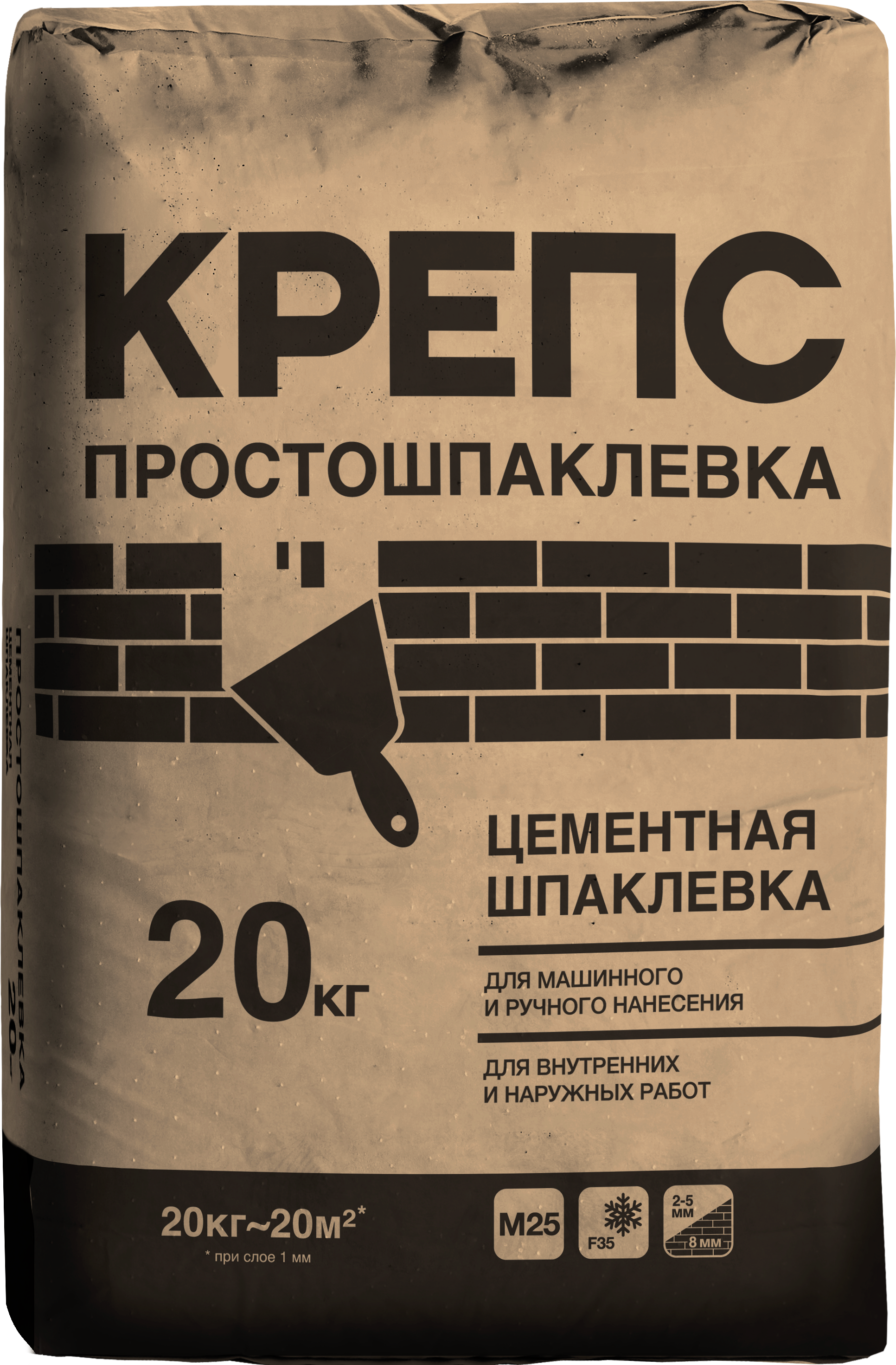 Изображение товара Шпаклёвка цементная финишная Крепс Просто 20 кг