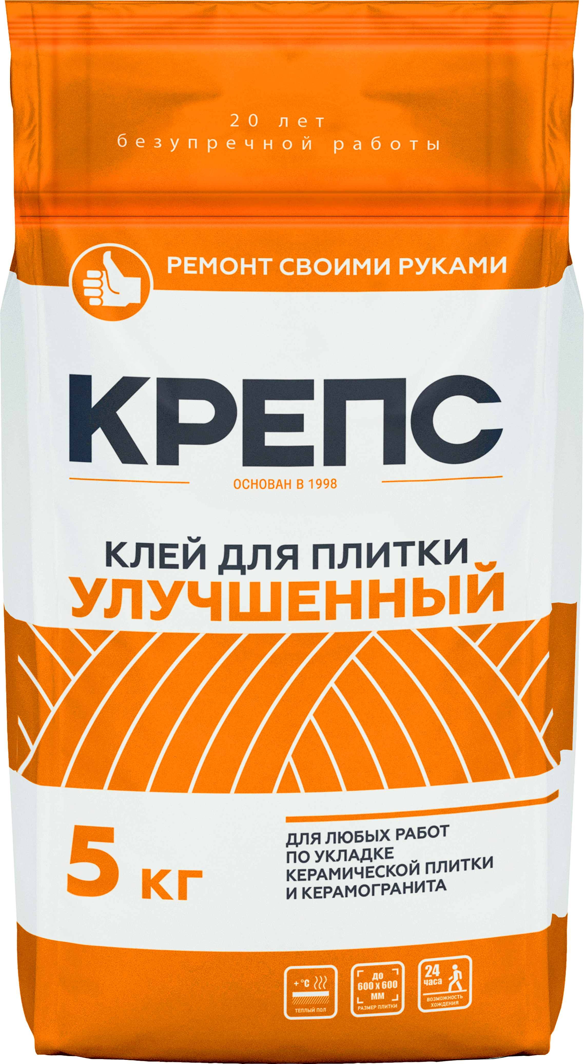 Изображение товара Клей для плитки КРЕПС Улучшенный 5 кг - влагостойкий, универсальный, для наружных и внутренних рабо Изображение товара Клей для плитки КРЕПС Улучшенный 5 кг - влагостойкий, универсальный, для наружных и внутренних рабо