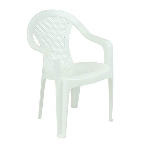 Изображение товара Кресло садовое Румба белое пластиковое 400x790x390 мм для дачи и кафе
