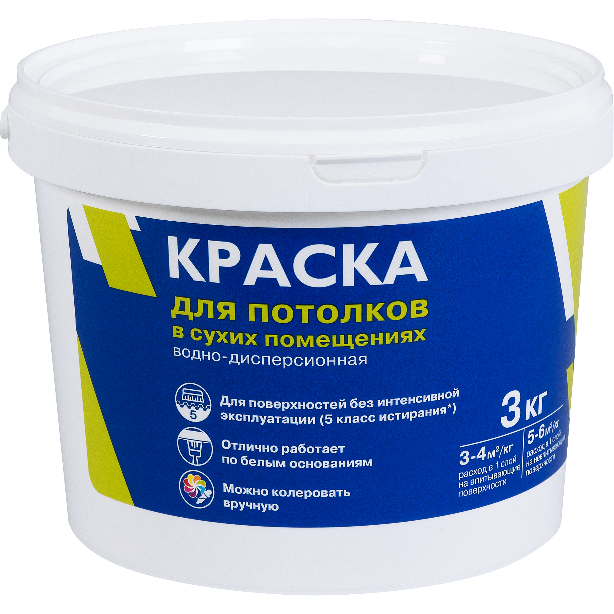 Изображение товара Краска для потолков Empils матовая супербелая 3 кг