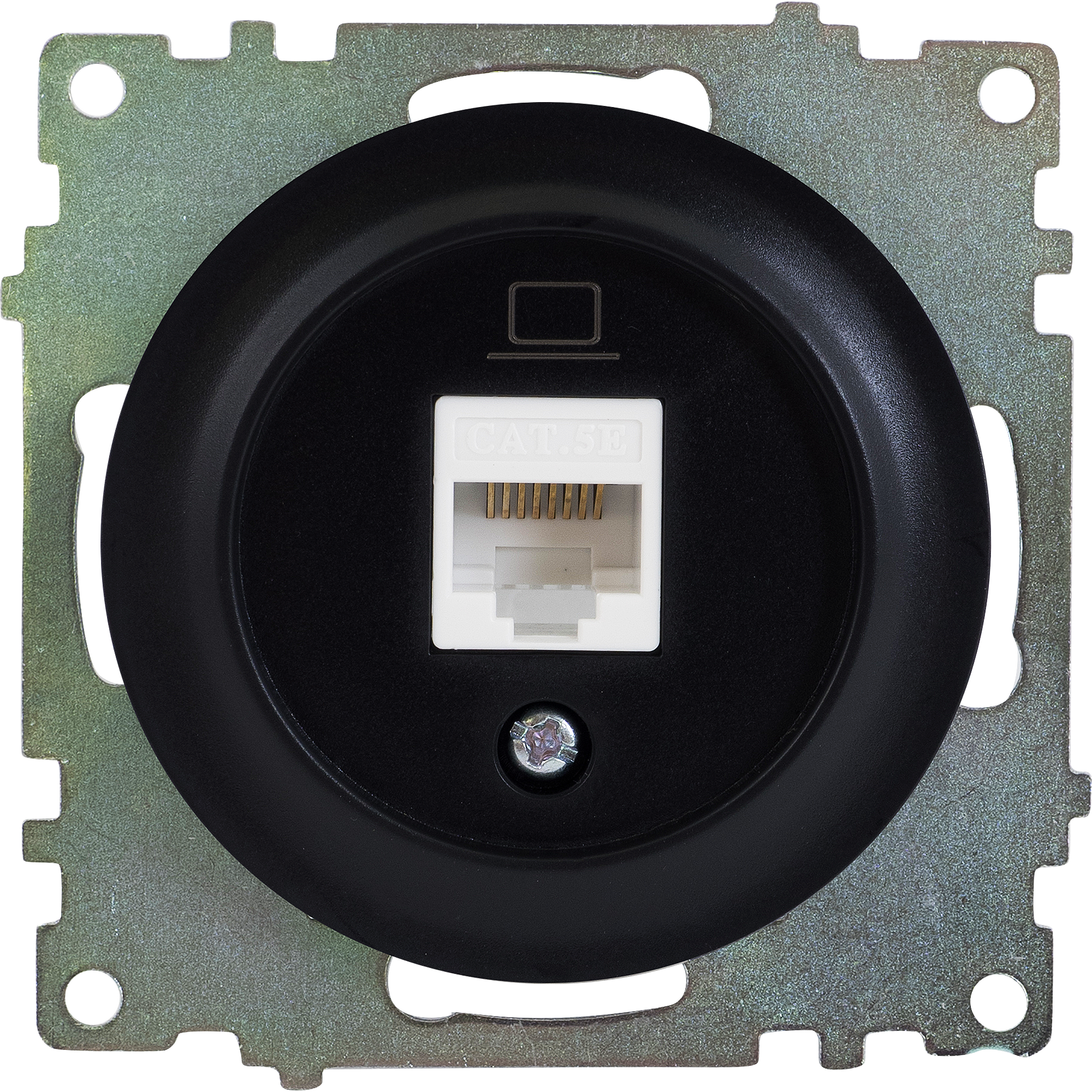 Изображение товара OneKeyElectro Florence 1 пост RJ45 встраиваемая розетка черный IP20