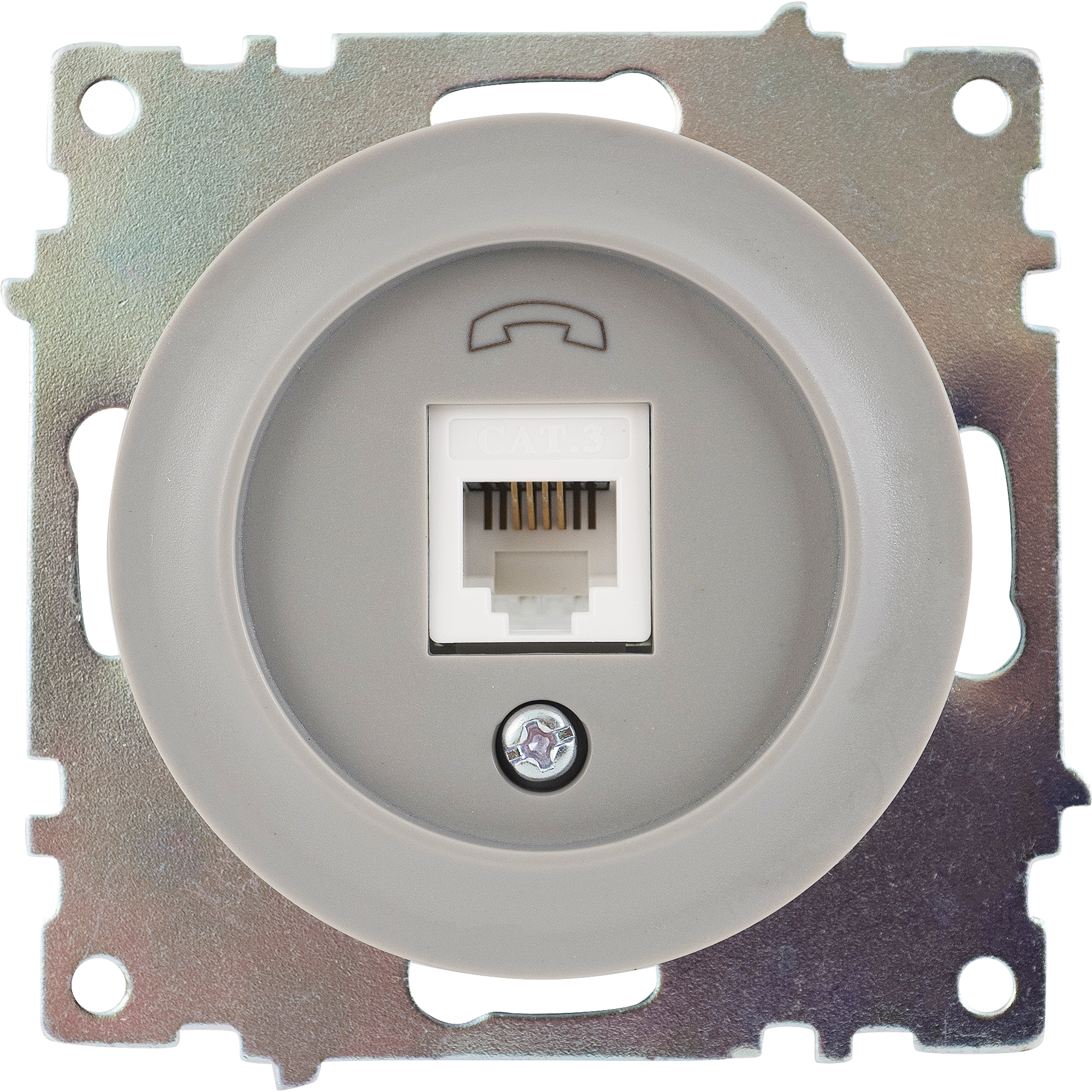 Изображение товара Телефонная розетка встраиваемая Onekey Florence RJ11, цвет серый