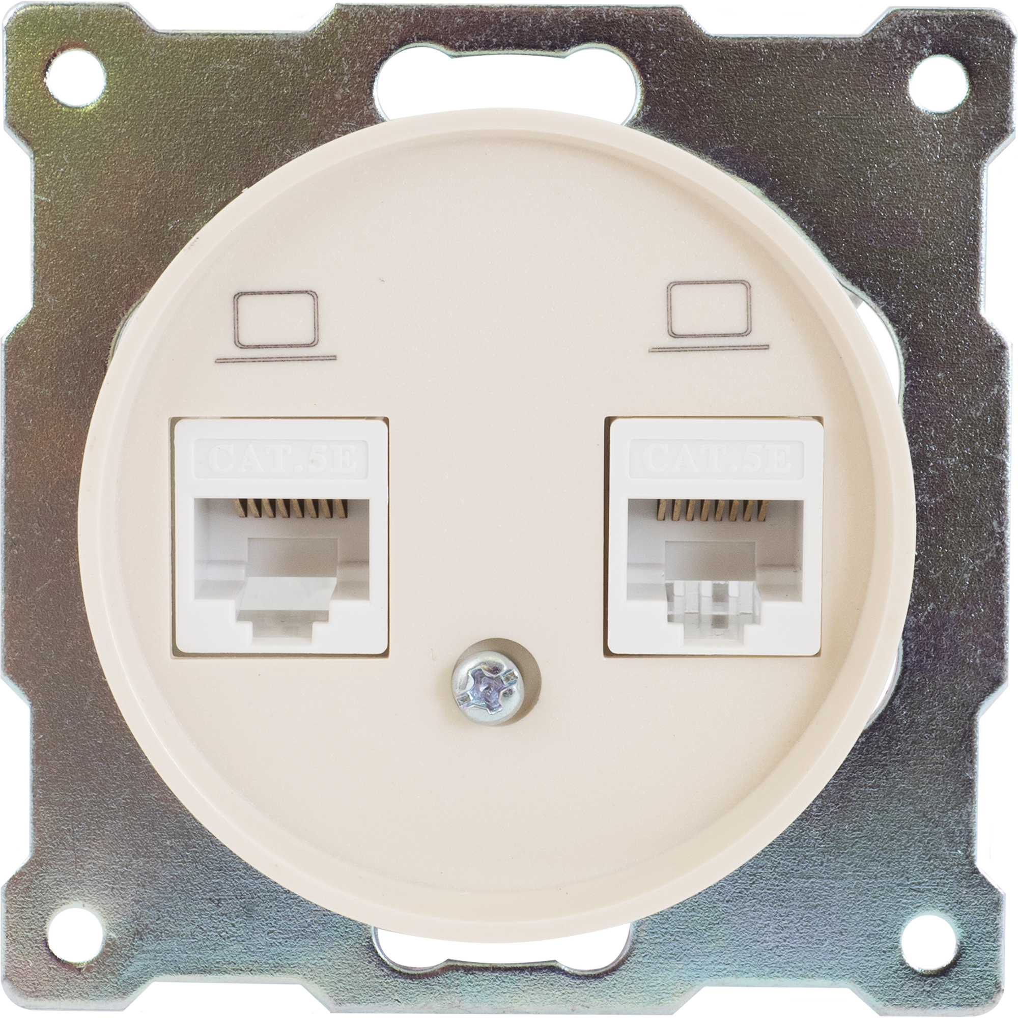 Изображение товара Розетка компьютерная двойная встраиваемая Onekey Florence RJ45 UTP cat 5e цвет бежевый