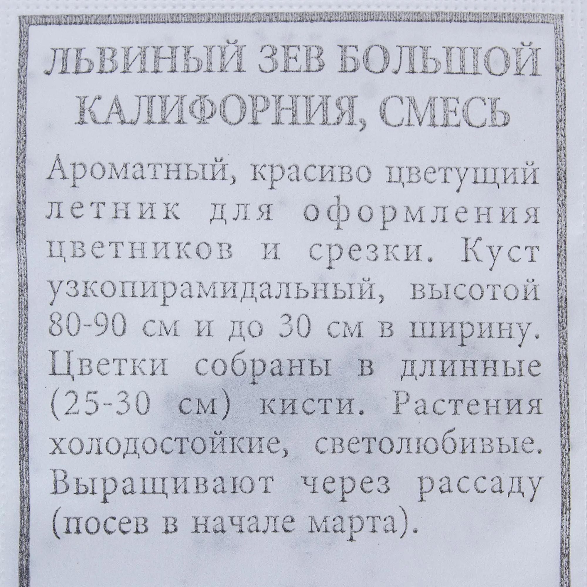 Львиный зёв «Калифорния» смесь окрасок БП - 2