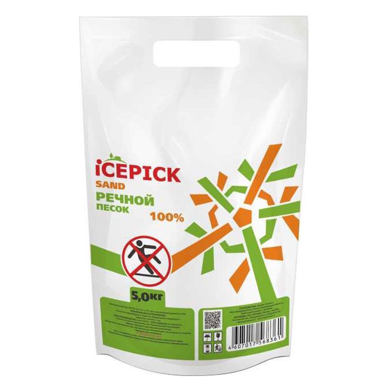Изображение товара Песок речной ICEPICK SAND 5 кг природный и экологичный противогололедный материал