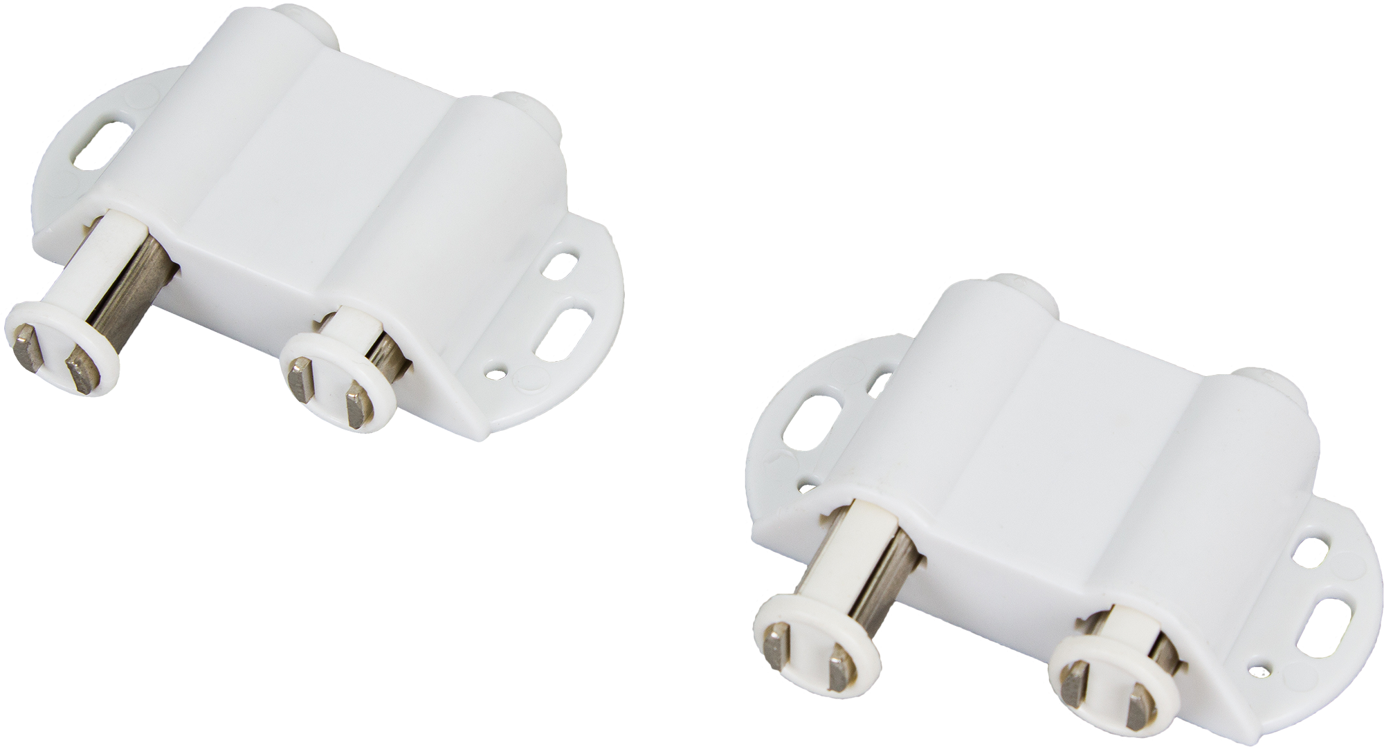 Держатель магнитный MH02 72.3x46.5 мм ПВХ для одного стеклянного фасада цвет белый 2 шт.