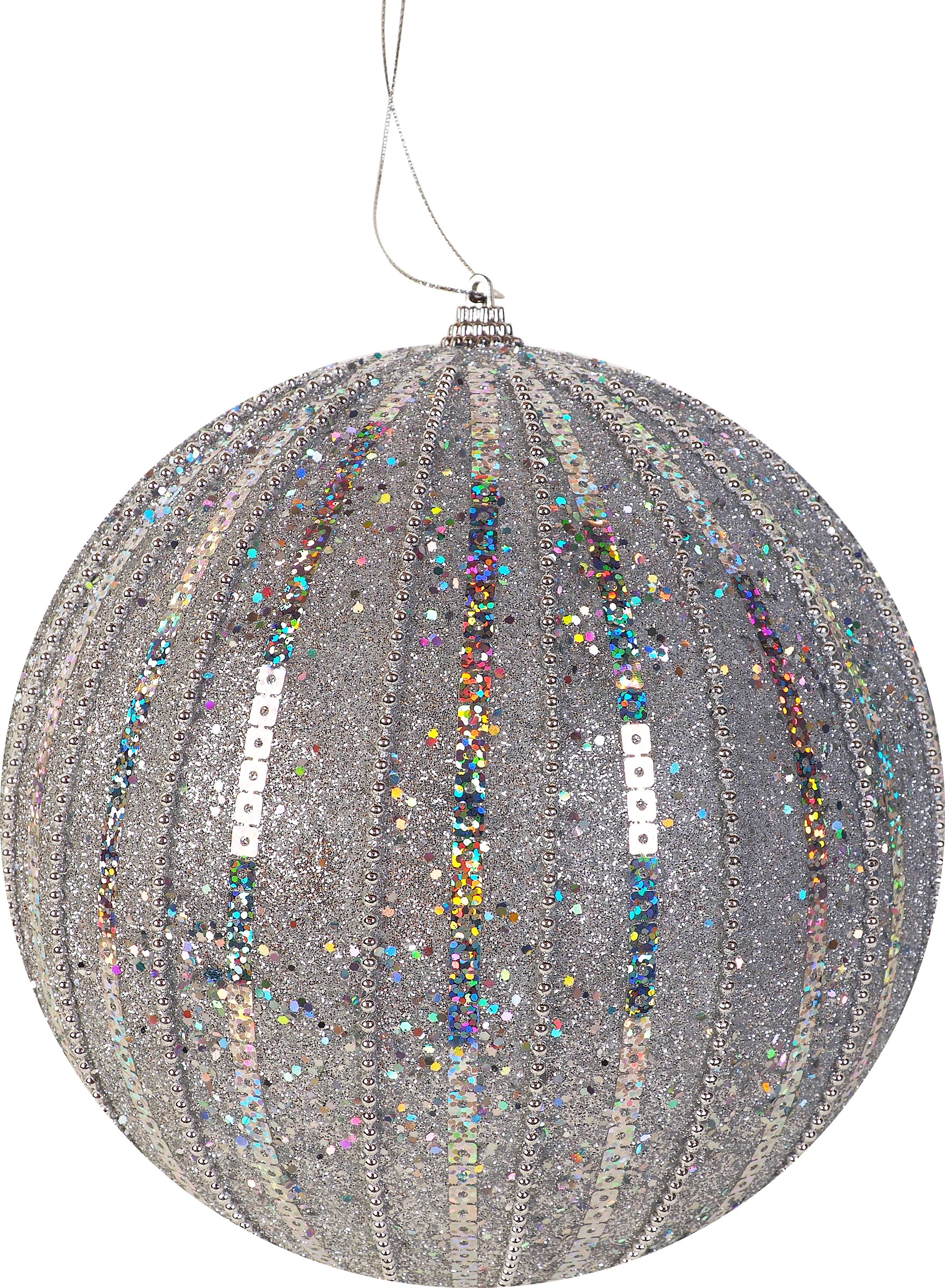 Изображение товара Шар ёлочный 20 см, цвет серебристый, пенорезина