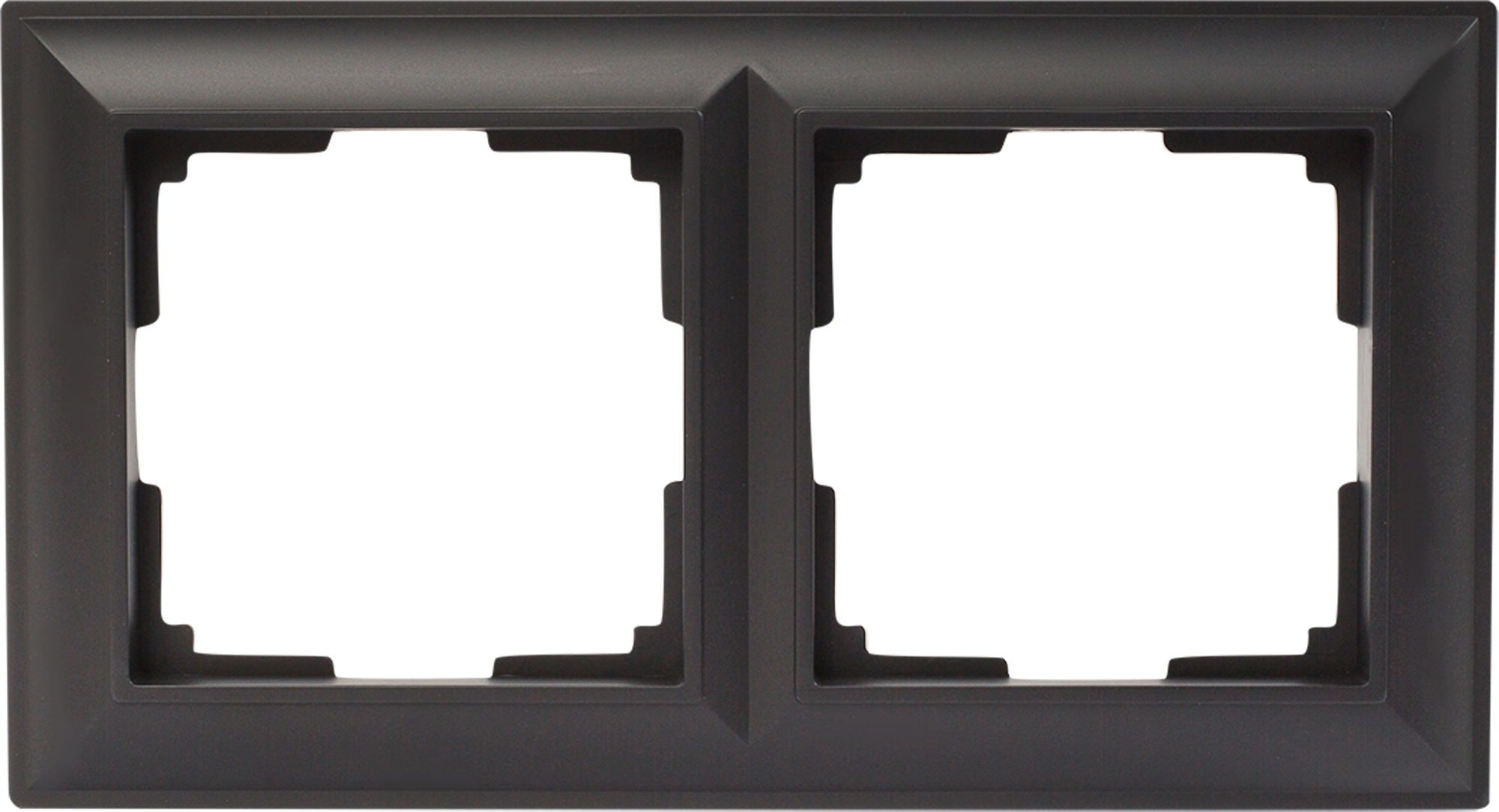 Изображение товара Рамка для розеток и выключателей Werkel Fiore 2 поста черный матовый