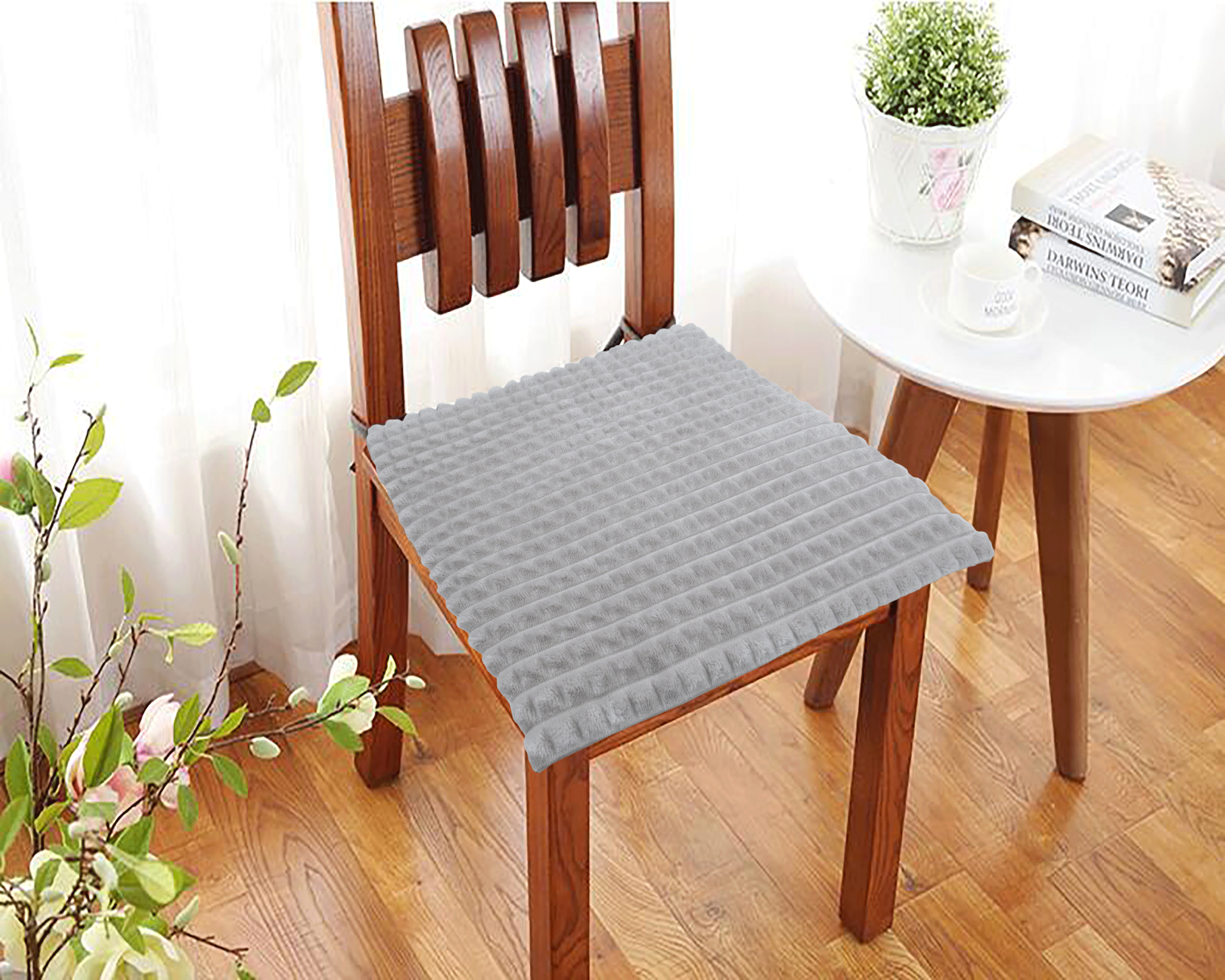 Галета для стула Плюш 40x40 см серая - 3