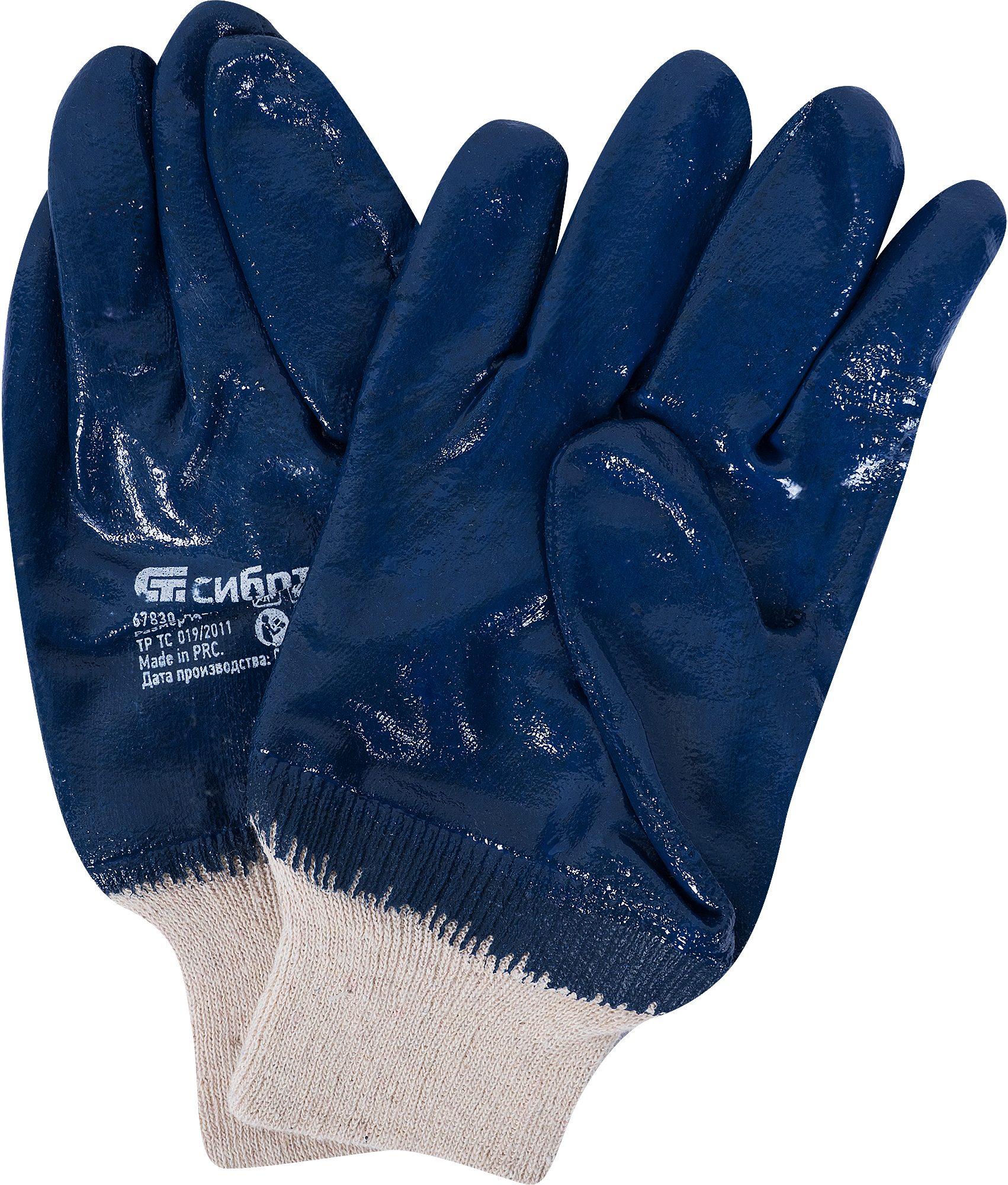 Перчатки хлопчатобумажные обливные Сибртех 67830 размер 8/M