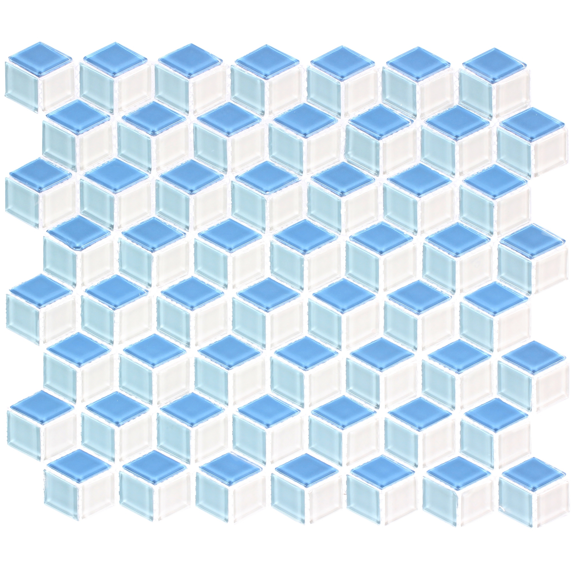Изображение товара Стеклянная мозаика Artens 30.5x30.2 см бело-голубая для интерьера и фасадов