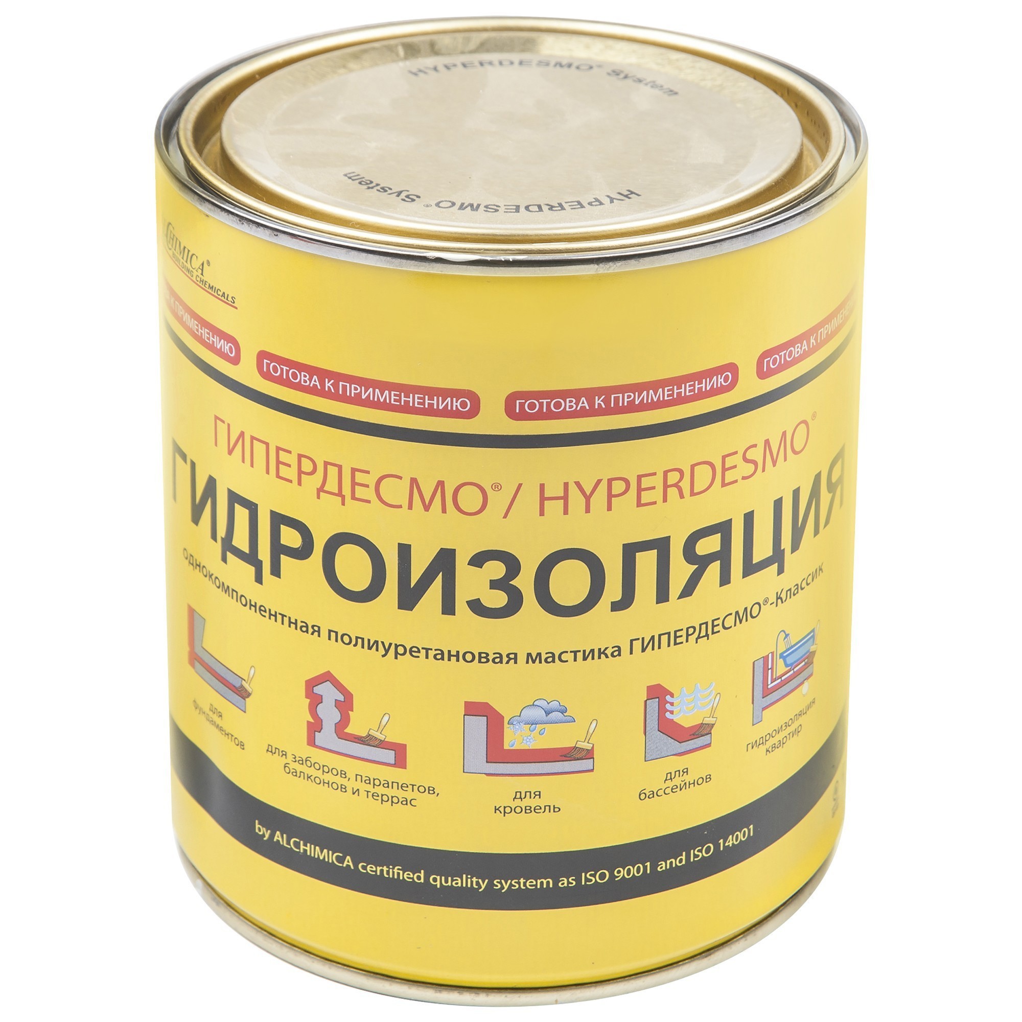 Изображение товара Мастика гидроизоляционная полиуретановая Alchimica Гипердесмо Классик 1 кг белый