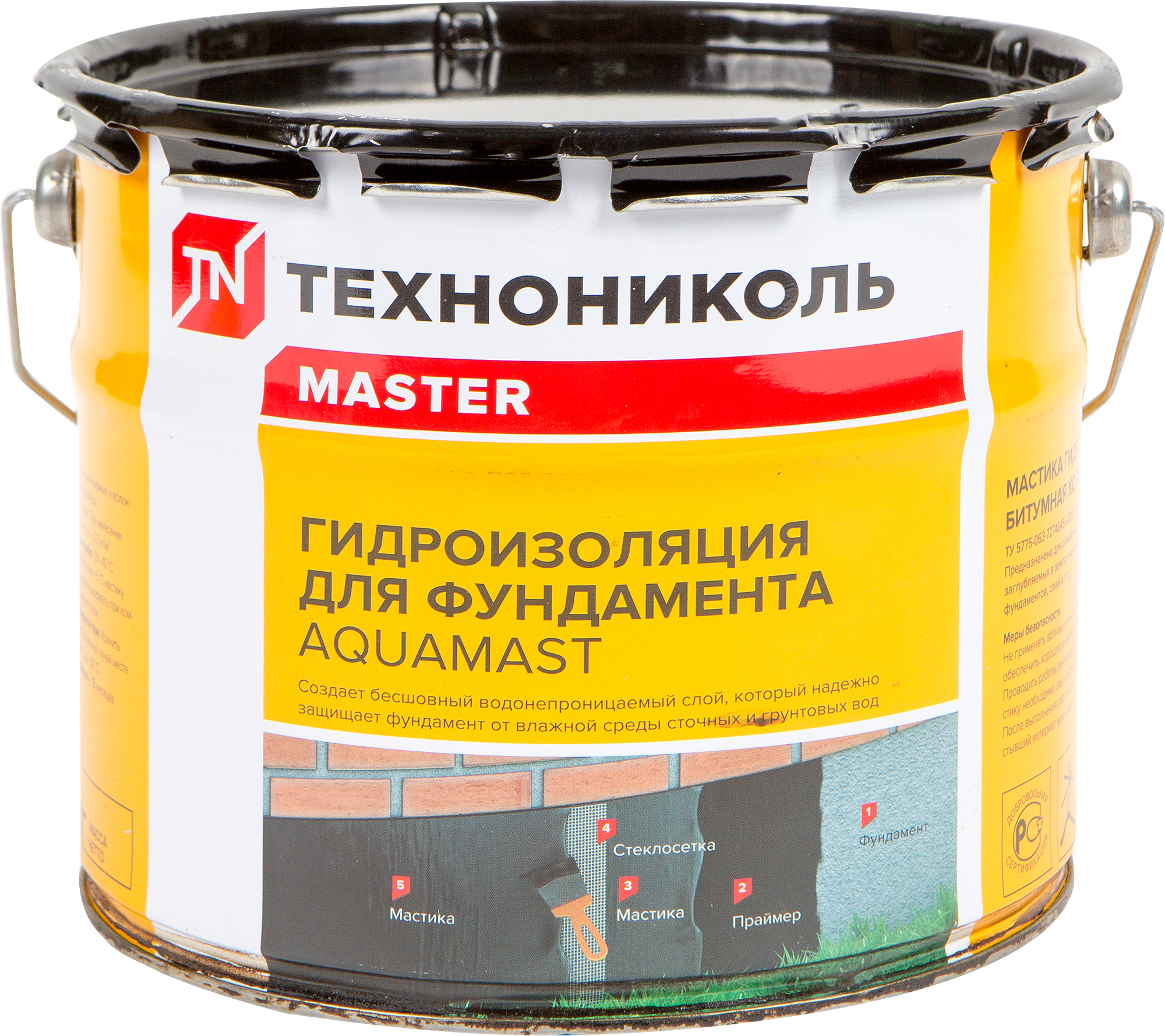 Мастика гидроизоляционная битумная Технониколь AquaMast для фундамента 3 кг