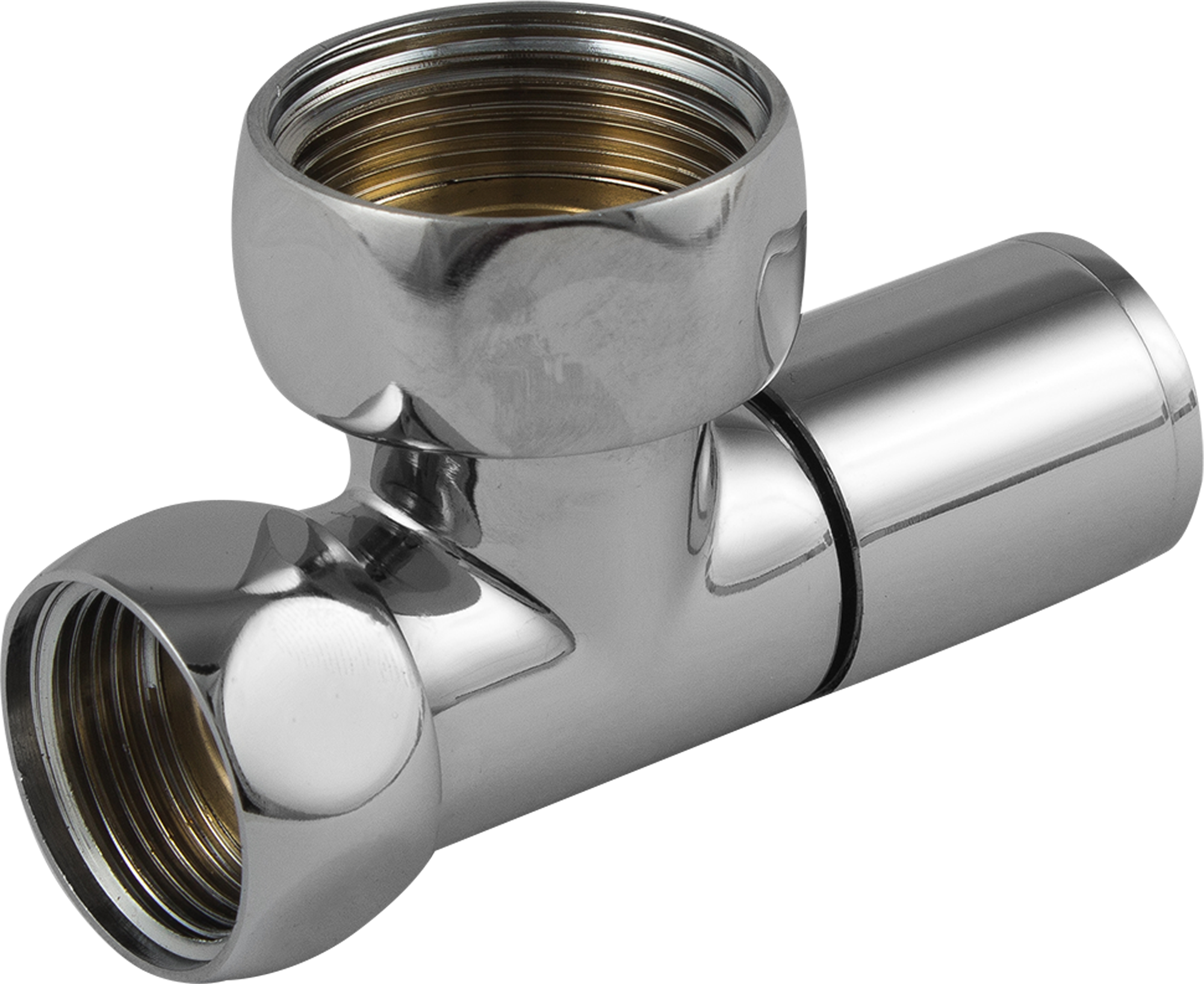 Изображение товара Угловой вентиль гайка-гайка 3/4x1 дюйм латунь хромированный Россия