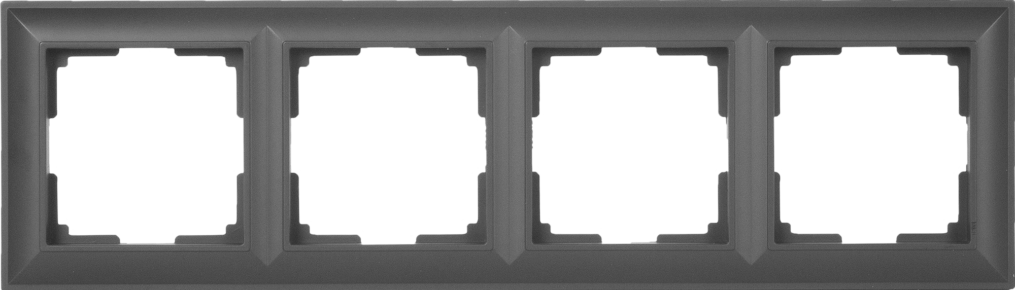 Изображение товара Рамка для розеток и выключателей Werkel Fiore 4 поста цвет чёрный матовый